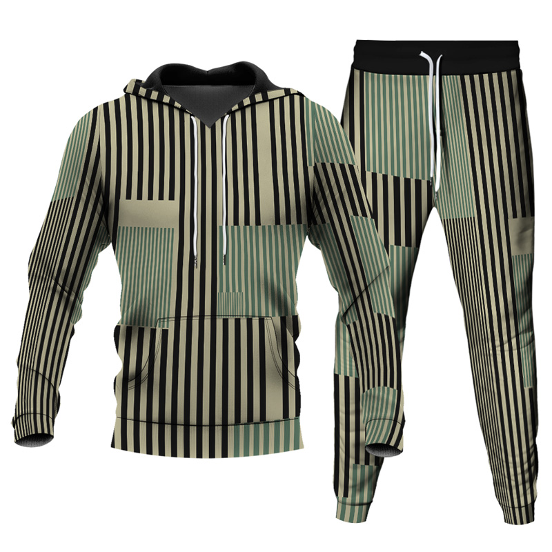 Men's Personalized Printed Hoodie Set 018