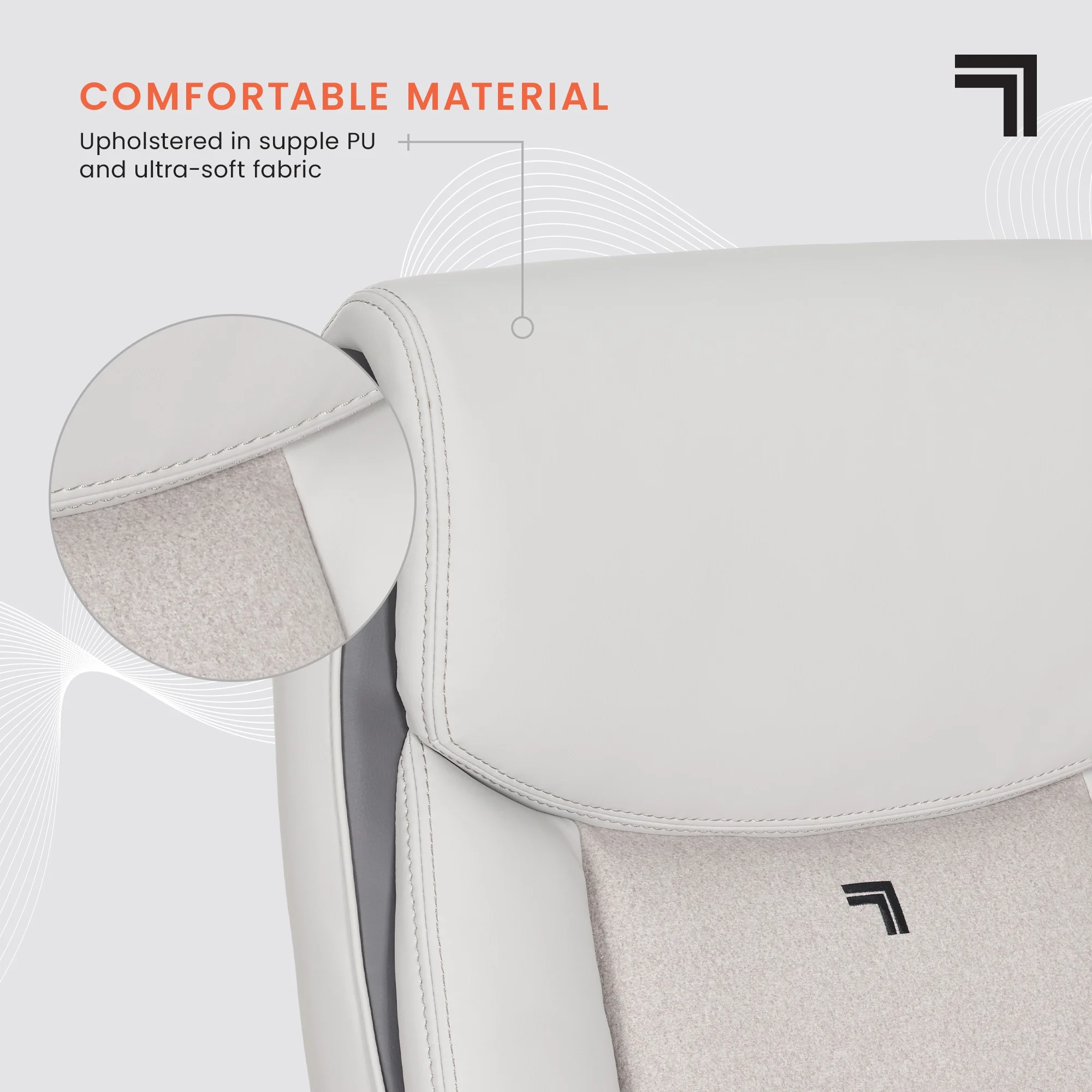Sharper Image S-120 Massage and Heat Office Chair, Gray/White - Image 32