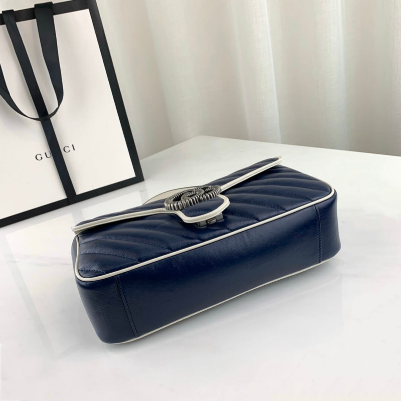 Replica Gucci Gg Marmont Small Shoulder Bag 443497 Blue1:1High-quality replica