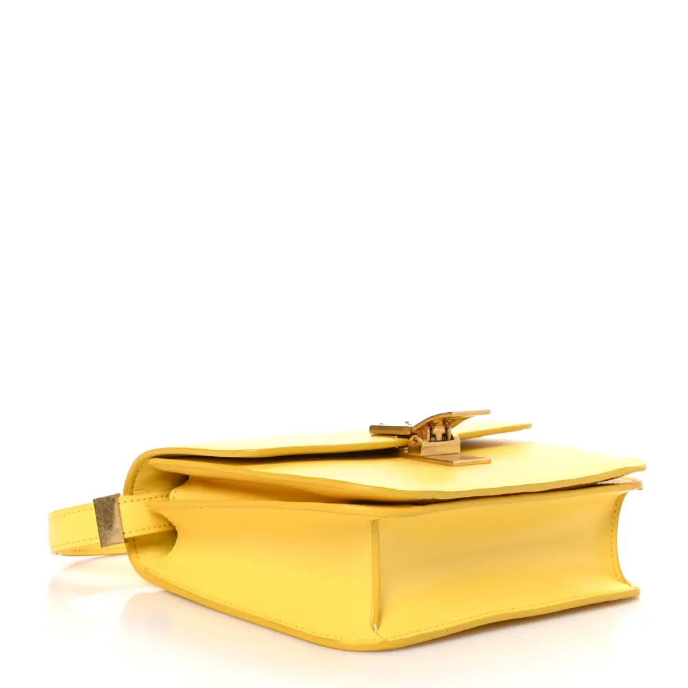 Celine Replica Handbags – Yellow Box Leather Small Teen Design1:1High-quality replica