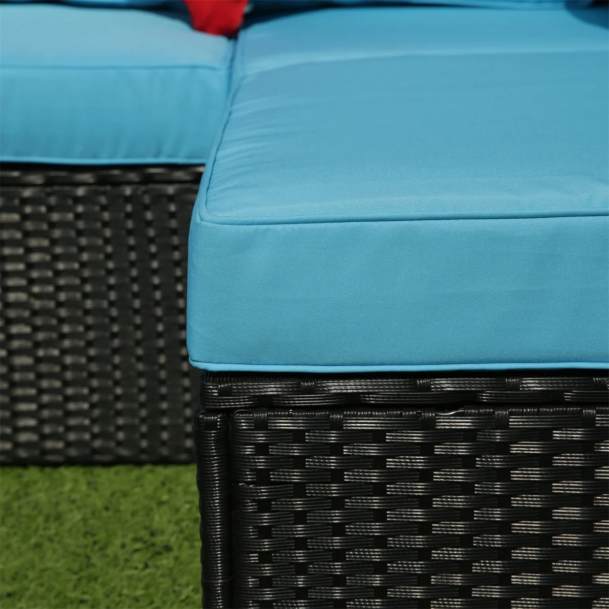 7 Piece Patio Furniture Sets Outdoor Sectional PE Rattan Outdoor Furniture Patio Conversation Set with Cushions and Glass Coffee Table, for Balcony Lawn and Garden, Gray - Image 29