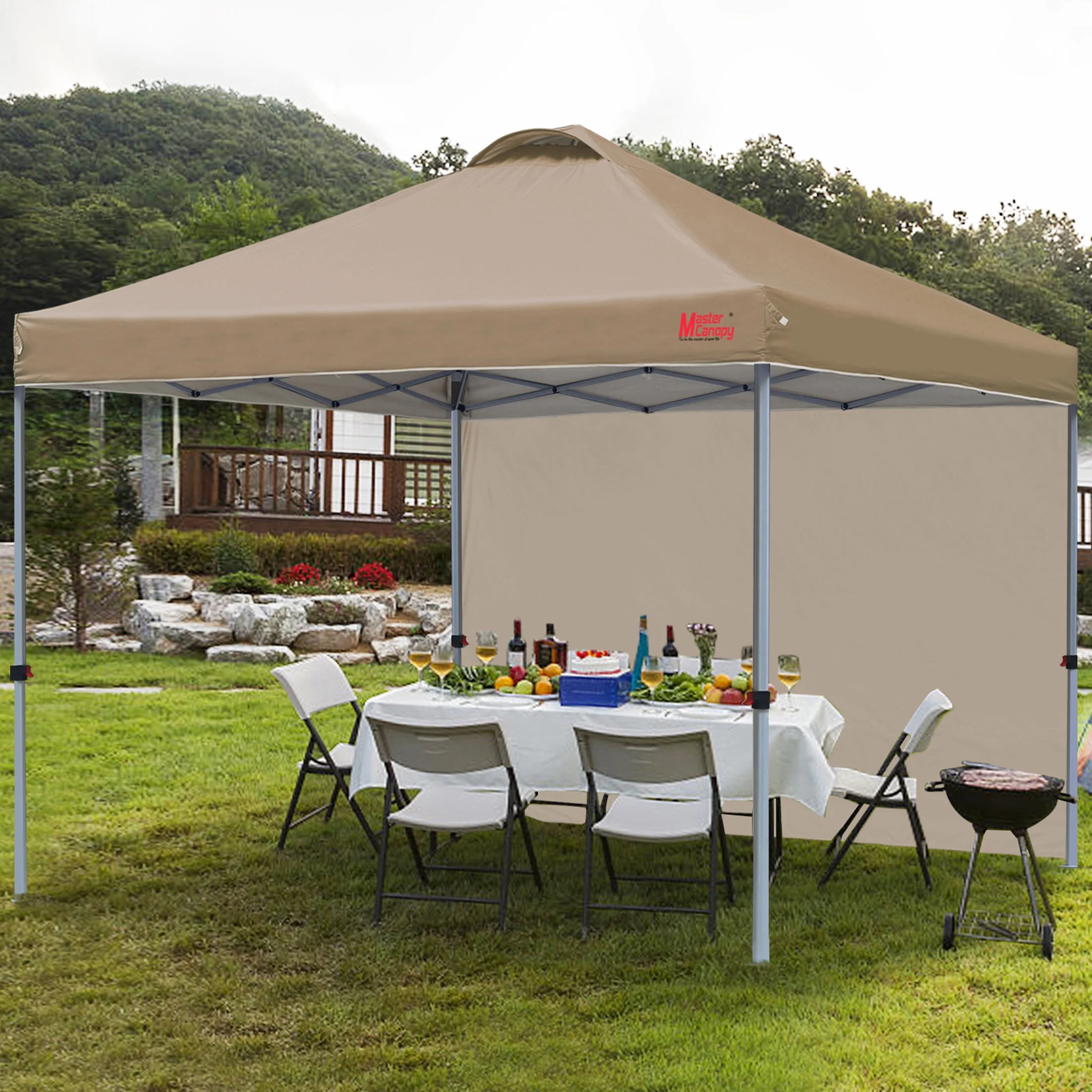MASTERCANOPY 10' x 10' Easy Pop-up Canopy Tent Outdoor Shade Shelter with 1 Sidewall, White - Image 43