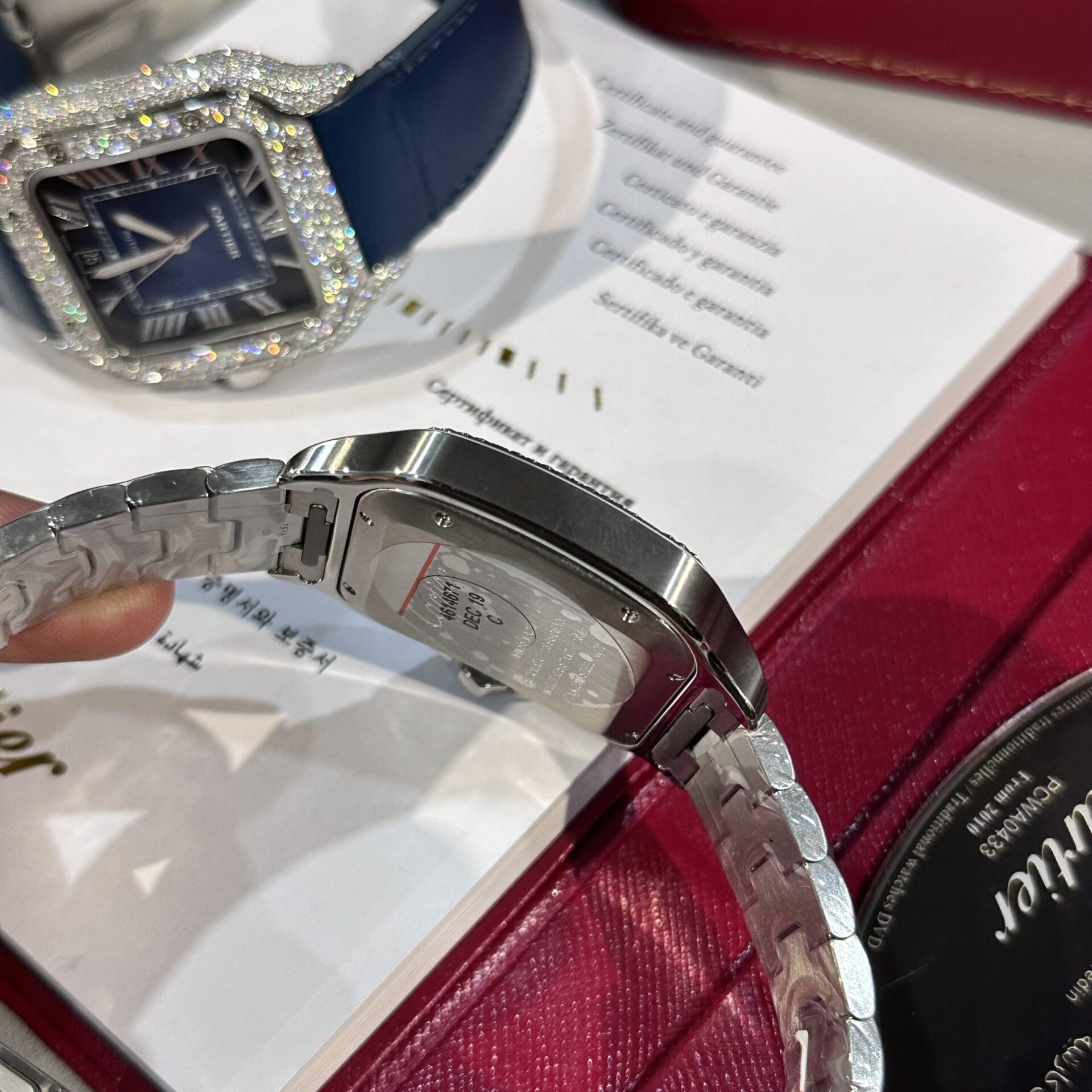 Cartier Replica Watch Santos Custom Moissanite Diamonds BV Factory 39.8mm - Top club