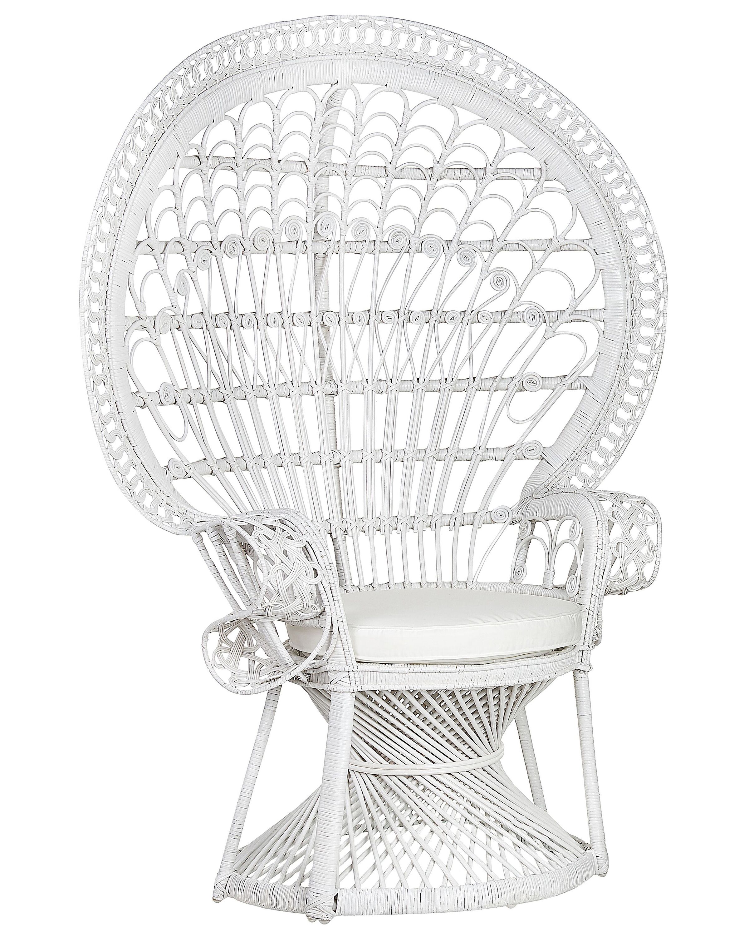 Peacock Chair EMMANUELLE Rattan White