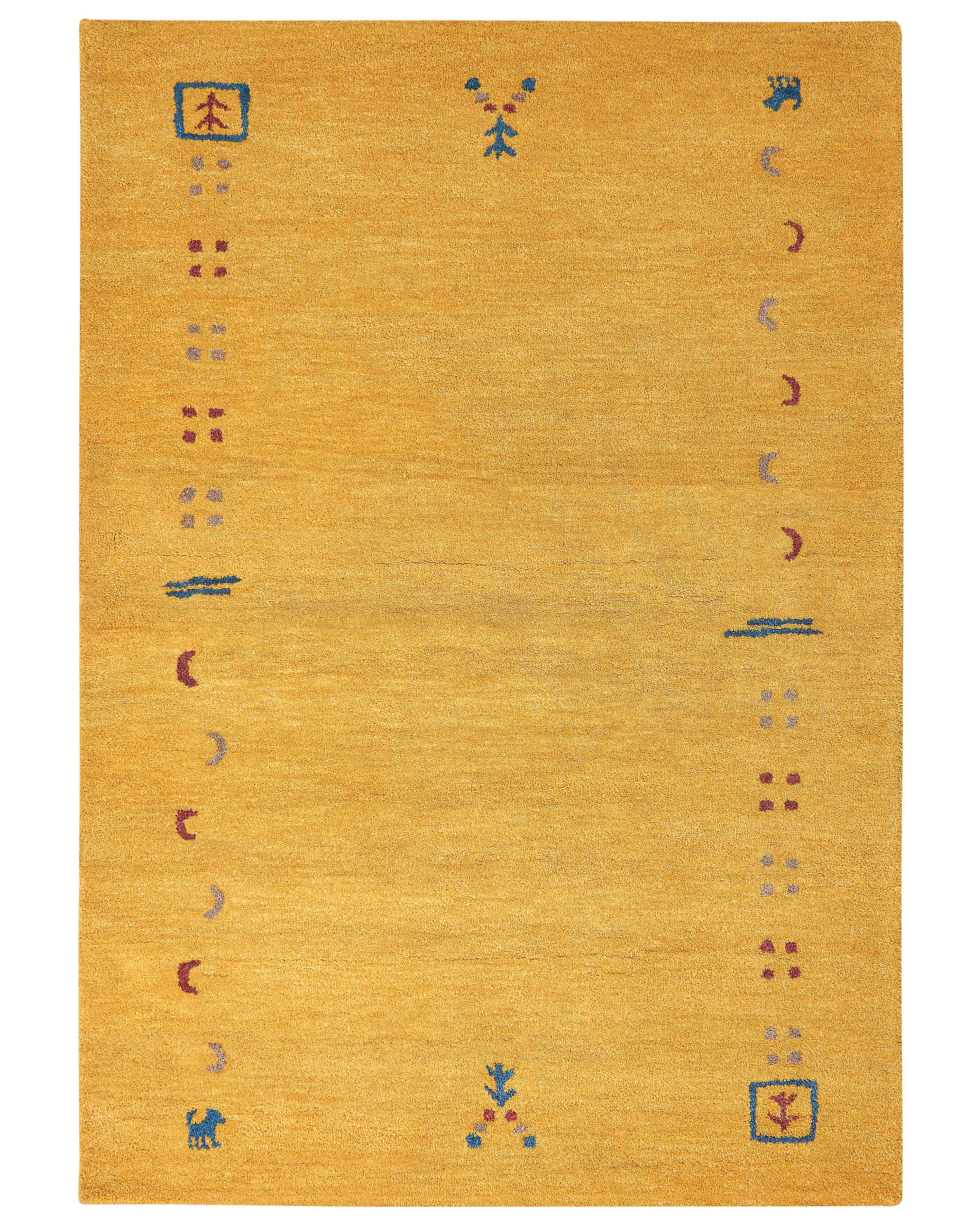 Rug AKALAN Yellow 160 x 230 cm Wool Gabbeh