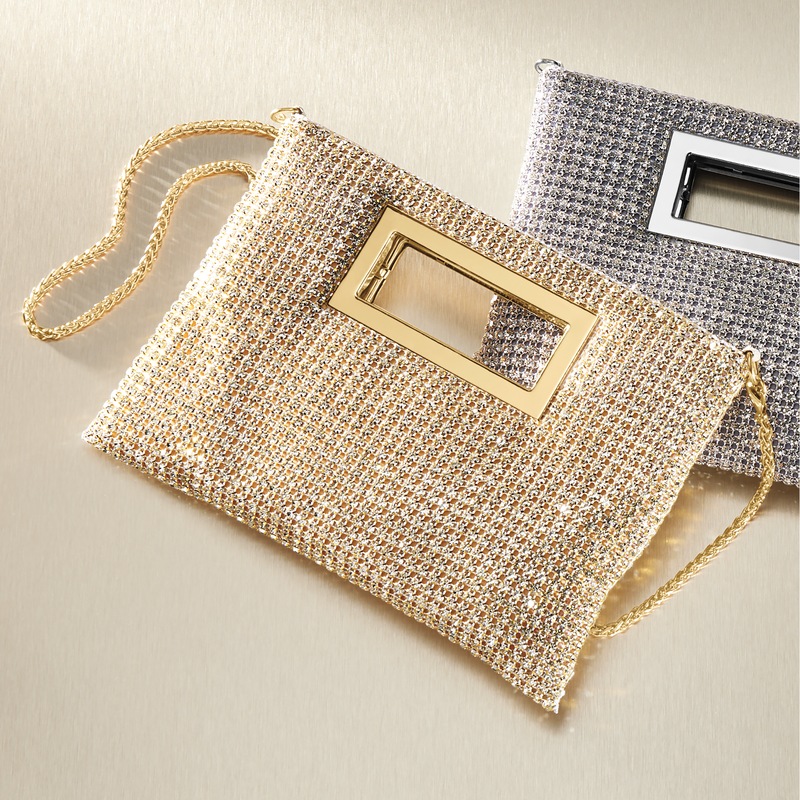 Rhinestone Clutch Crossbody Bag - MIDNIGHT VELVET CATALOG