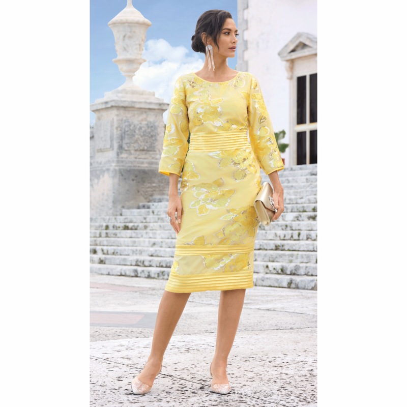Elenora Jacquard Organza Dress with Satin Details - MIDNIGHT VELVET CATALOG