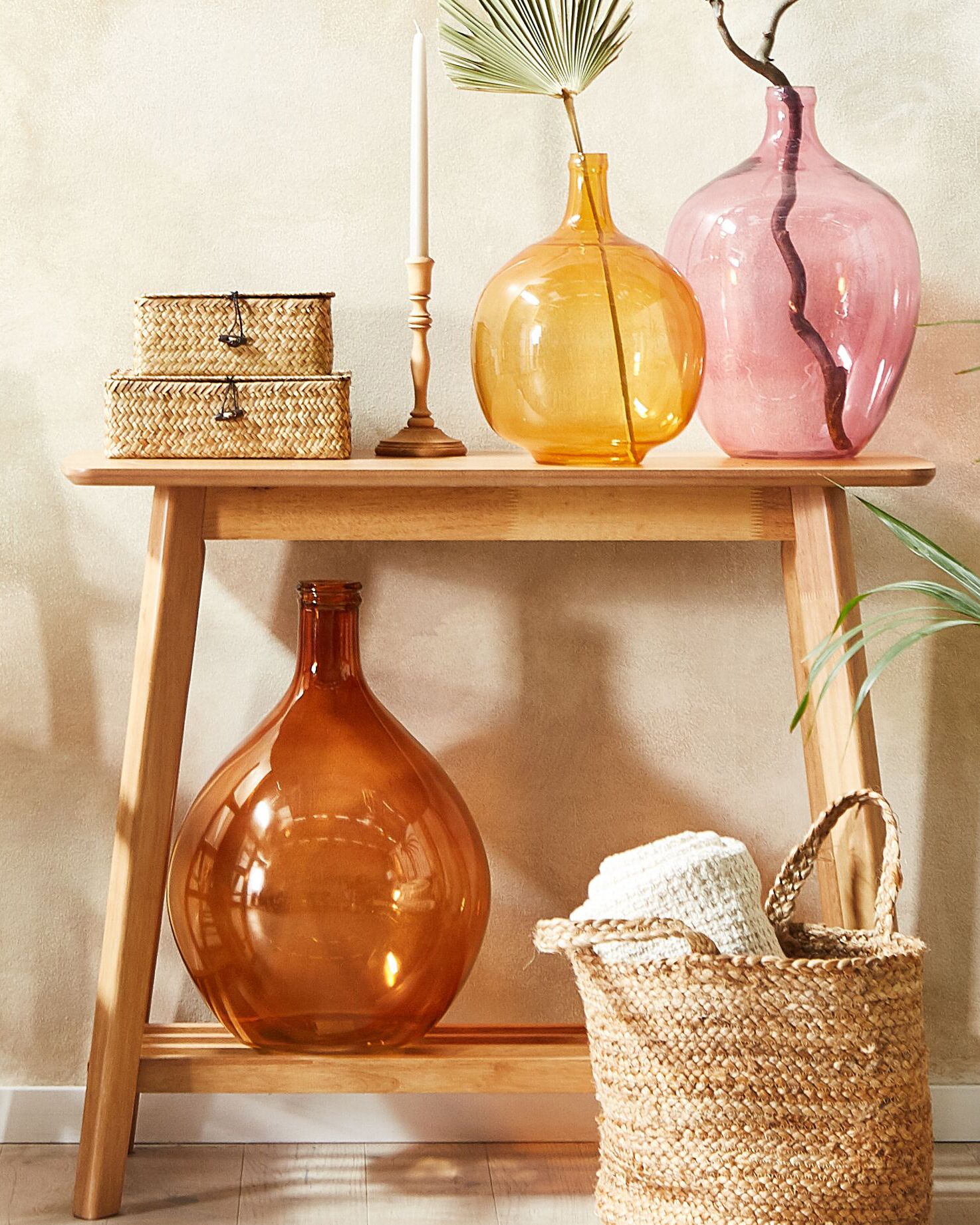 Decorative Vase CHATNI Glass 48 cm Golden Brown