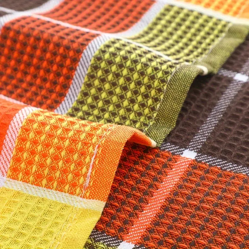 Grid Kitchen Cleaning Towel - Ultra-Soft Absorbent  Colorful Waffle Mesh Dish Towel 26.8 X 16.5 Inches - Hand Wash