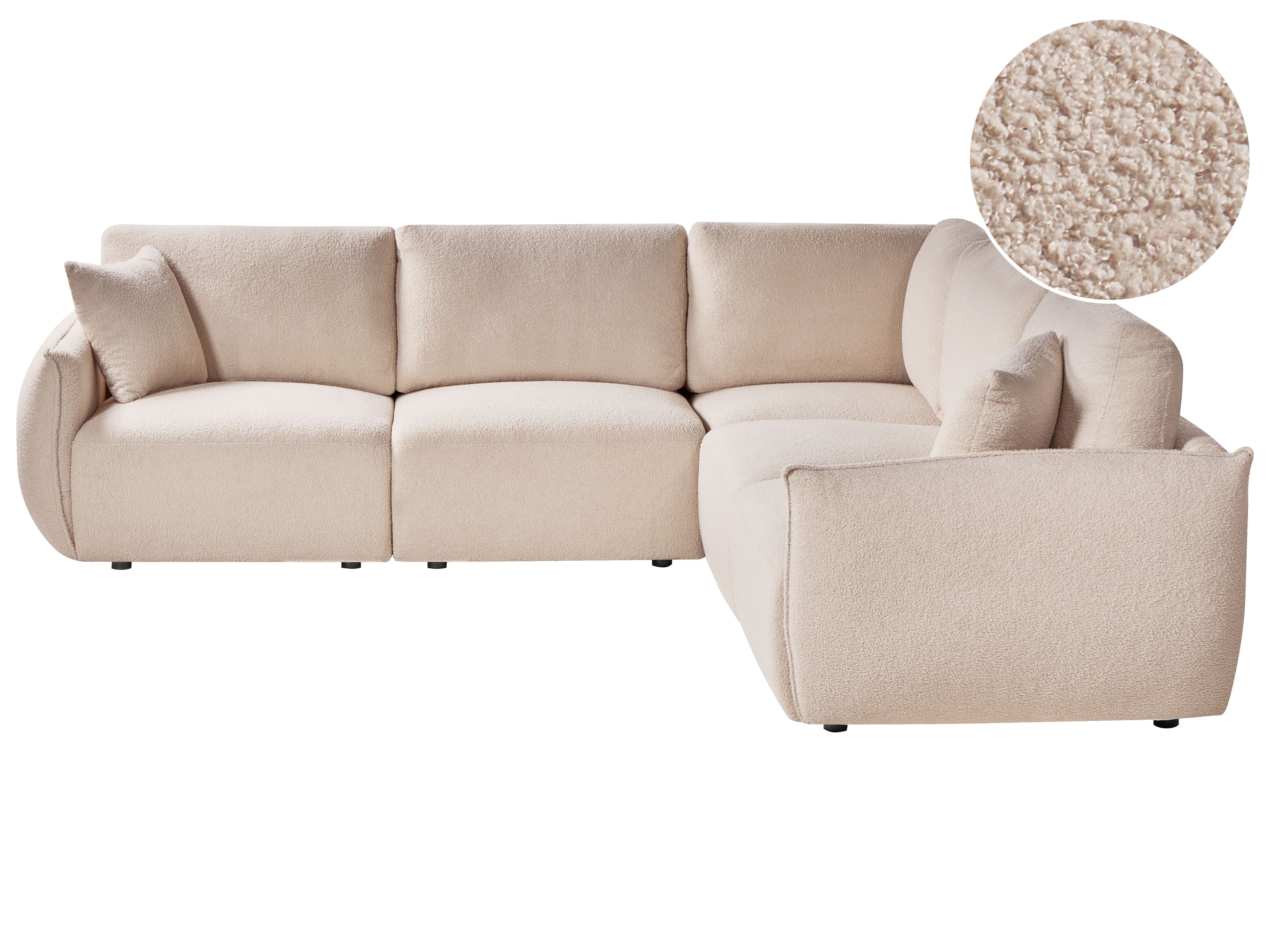 Modular Corner Sofa 5 Seater MESNALI Beige Left Hand