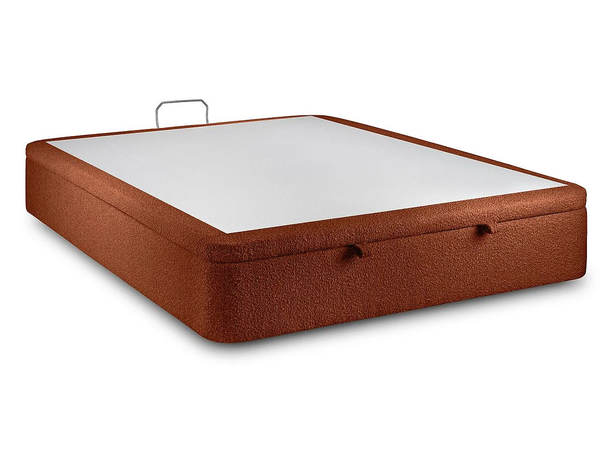 Sommier Coffre Bouclette Terracotta 200x200 H39cm