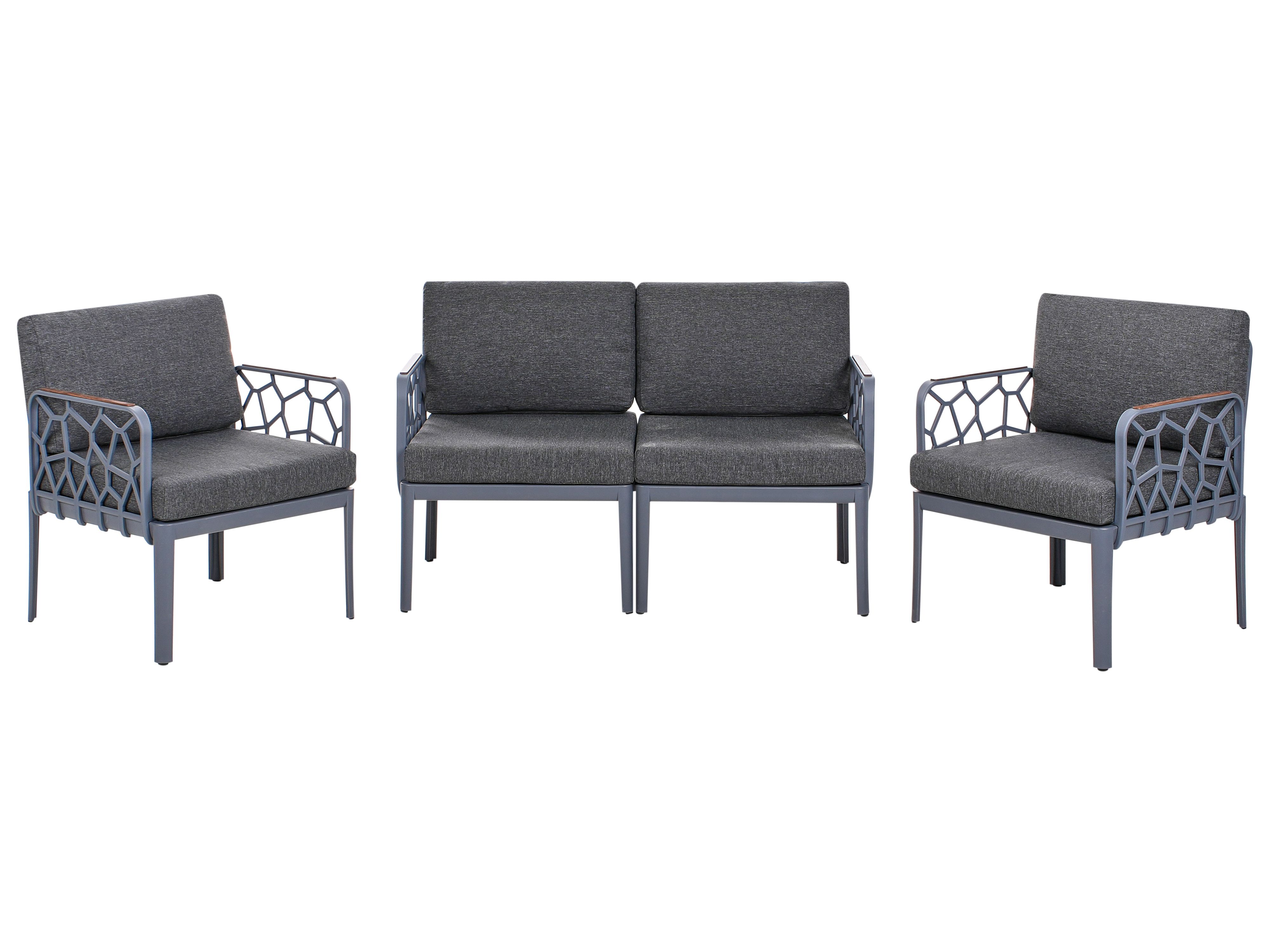 Garden Sofa Set 4 Seater ERICHE Dark Grey