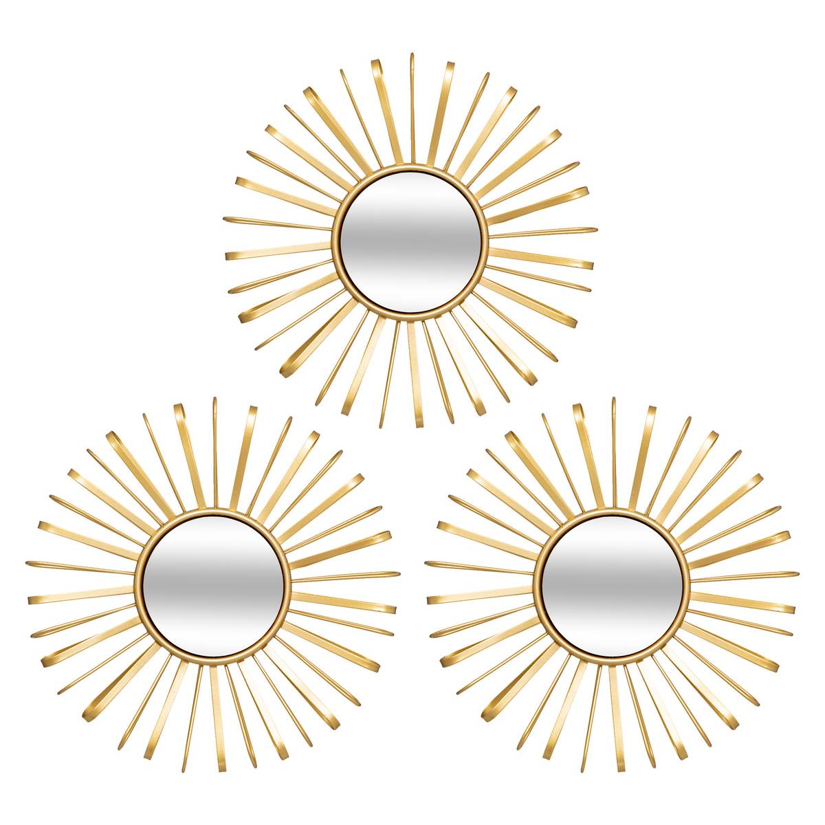 3 mirrors "Warren" Golden, D.24.5 cm