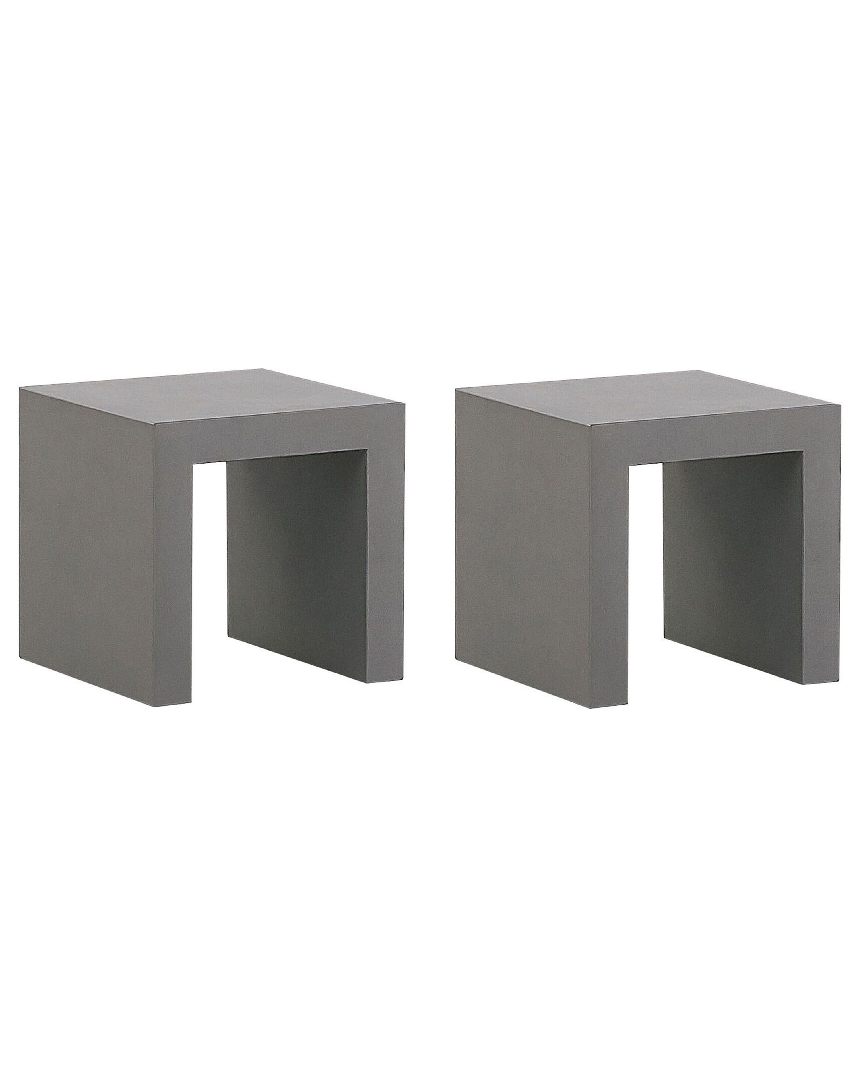 Set of 2 Garden Chairs TARANTO Concrete Grey