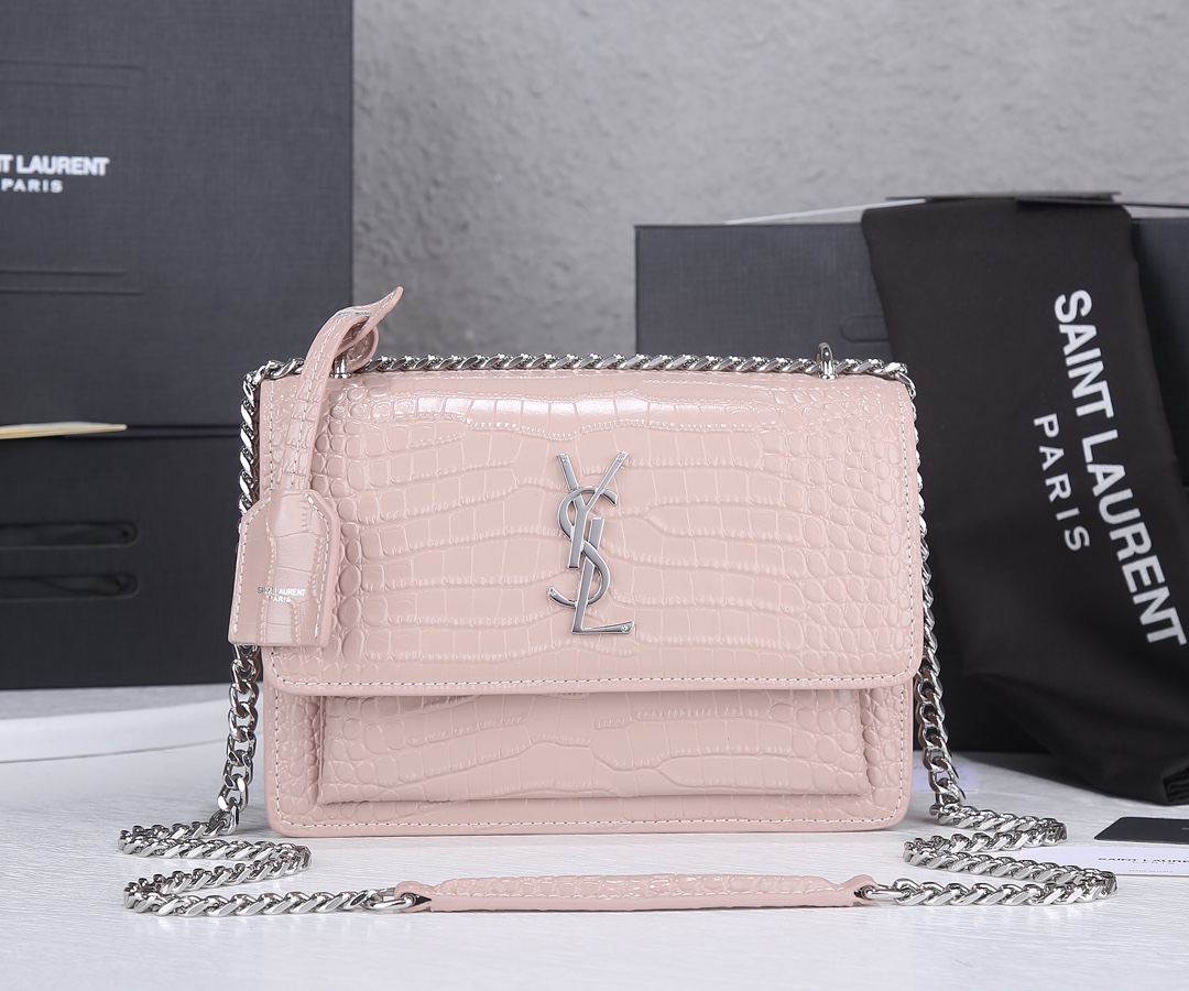 Replica Ysl Sunset Medium In Crocodile Embossed Shiny Leather 17371:1High-quality replica