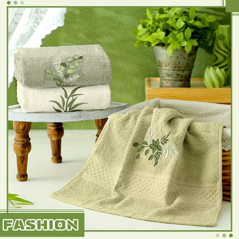 Solid Color Woven Pure Cotton Antimicrobial Eco-Friendly Face Towel High-quality Home Spa Quick-drying Good Water Absorption