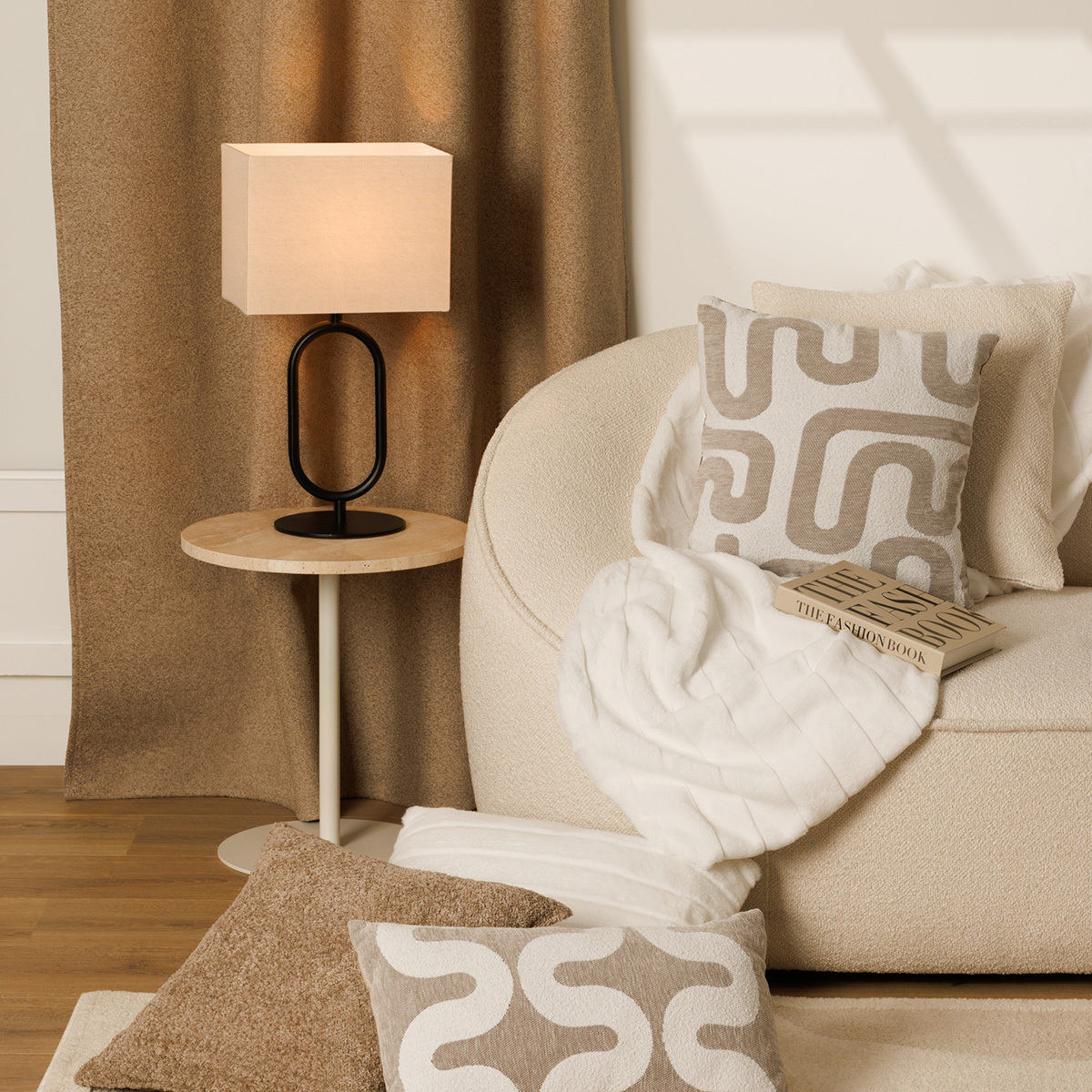 Jacquard cushion "Safina" Beige Linen, 40x40 cm