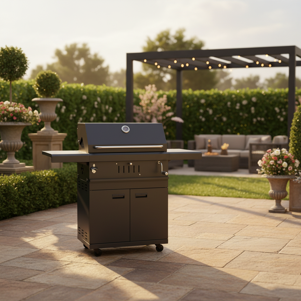 Modern Korean Style Premium Charcoal BBQ Grill Commercial Cookware Black Steel High Quality Heavy Duty Baking Grill with Trolley