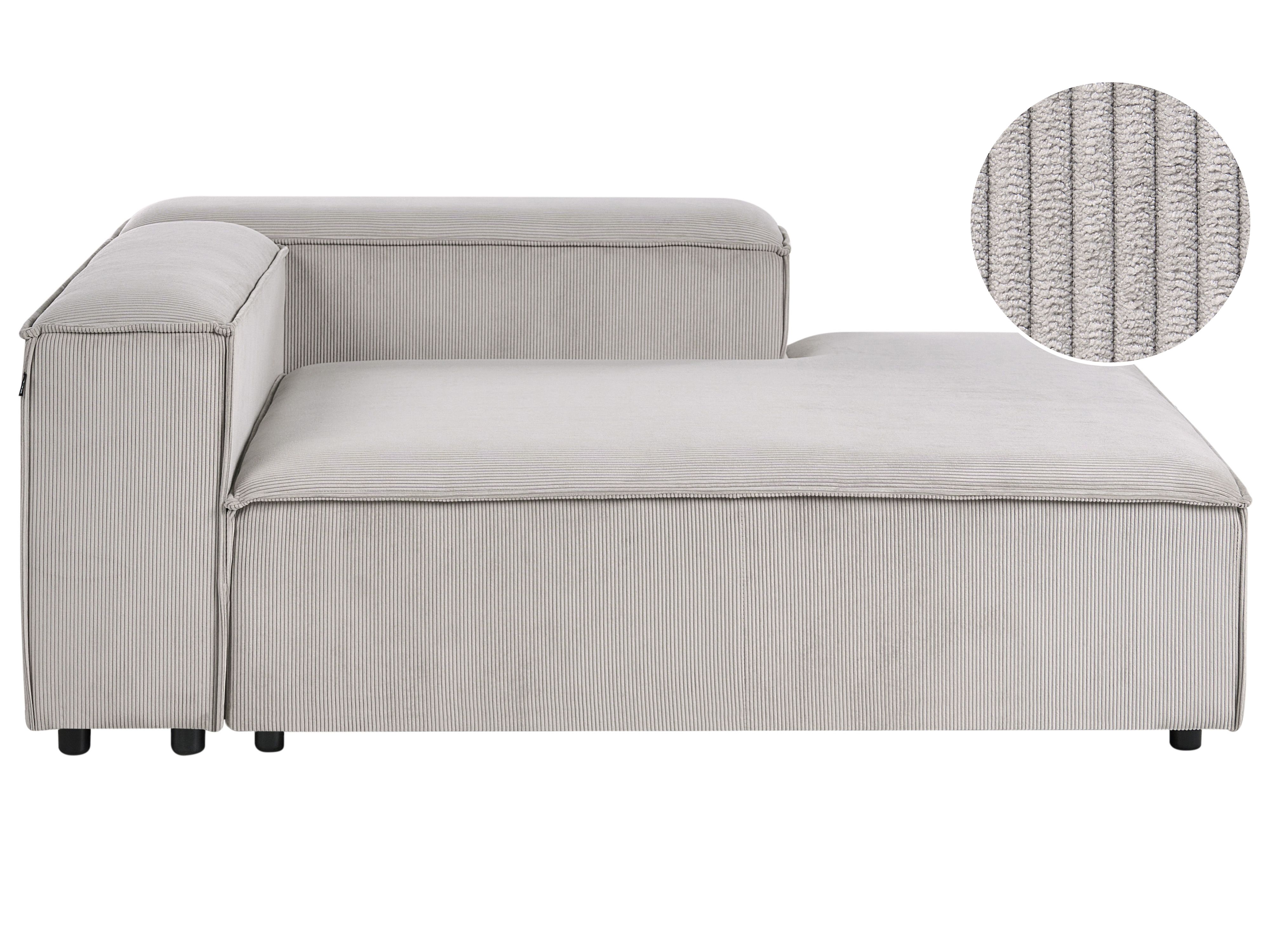 Left-Hand Chaise Lounge ARDAL Corduroy Taupe