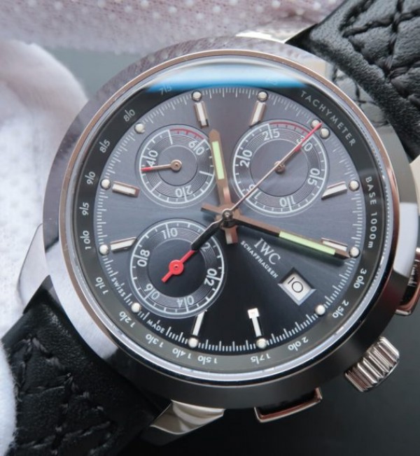 Replica IWC Ingenieur Chrono IW380702 Gray Dial Leather Strap - Elite Watch Atelier
