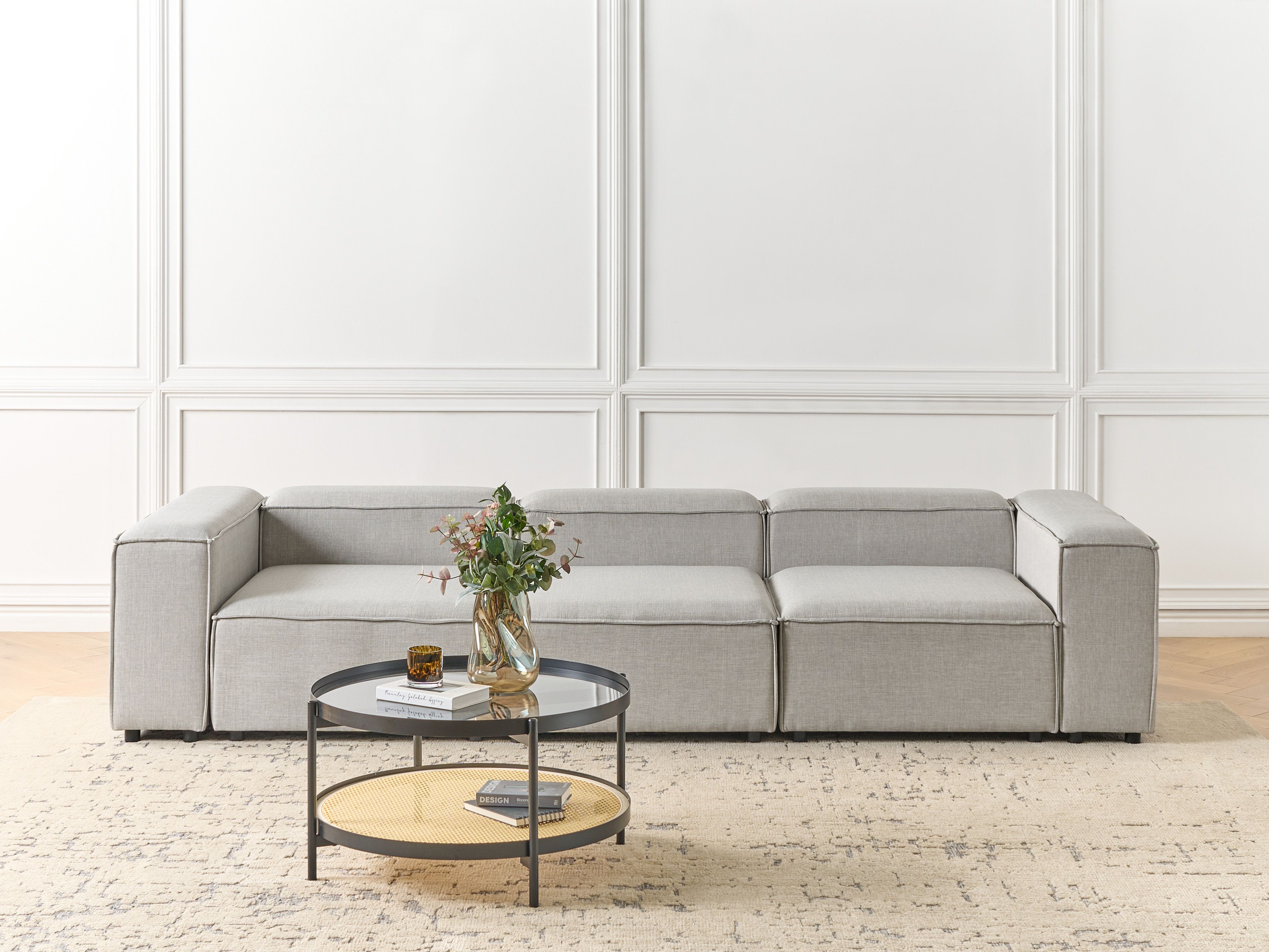 Modular Sofa 3 Seater ARDAL Fabric Light Grey