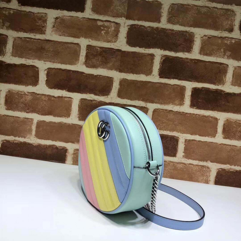 Replica Gucci Gg Marmont Mini Round Shoulder Bag In Pastel And Rainbow 5501541:1High-quality replica