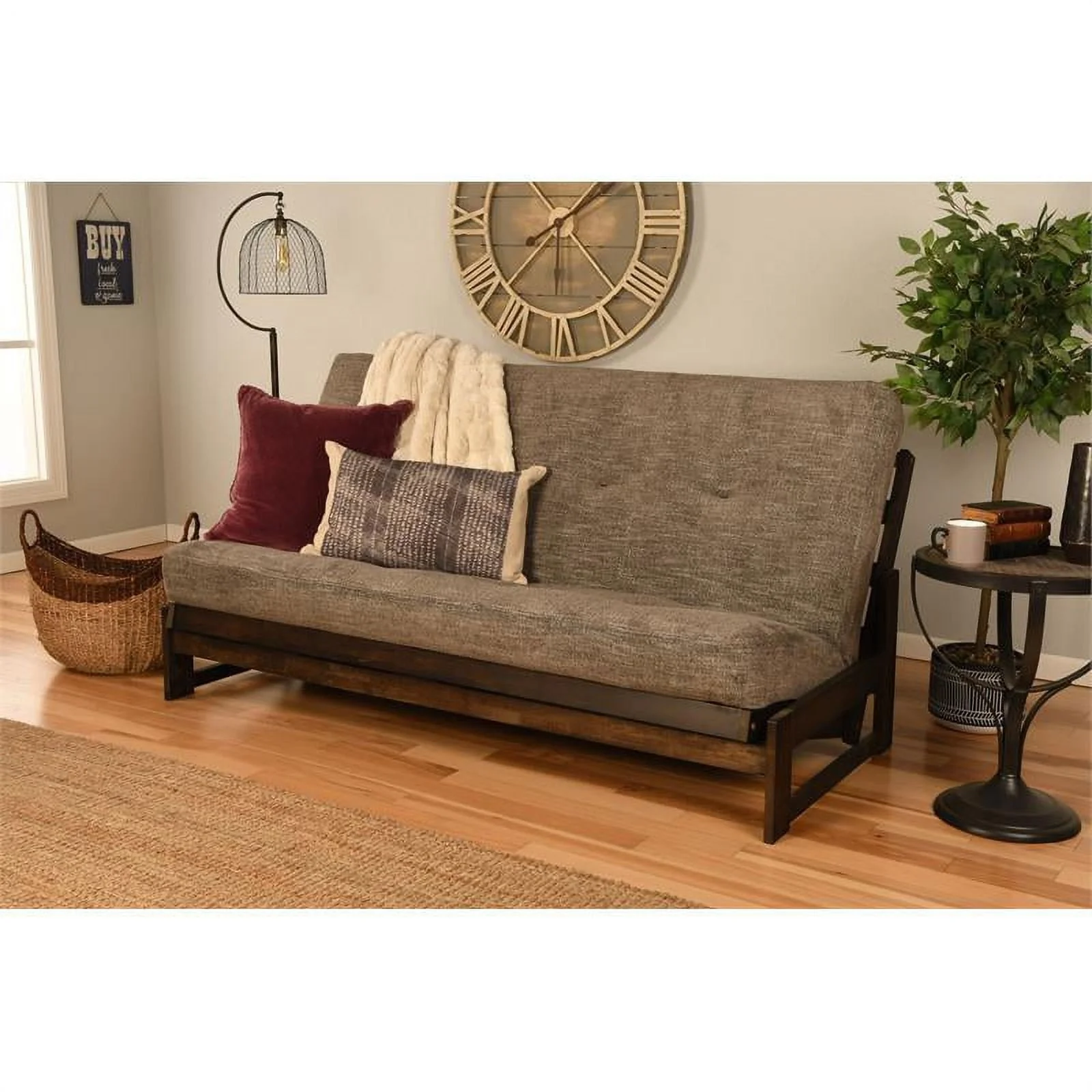 Kodiak Furniture Foam Full-size Futon Mattress w/ Handwoven Pewter Fabric Cover