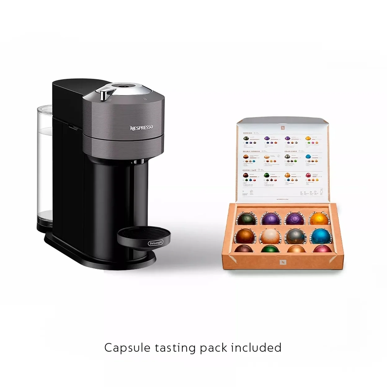 Nespresso Vertuo Next Deluxe by De��Longhi, Dark Grey with Milk Frother