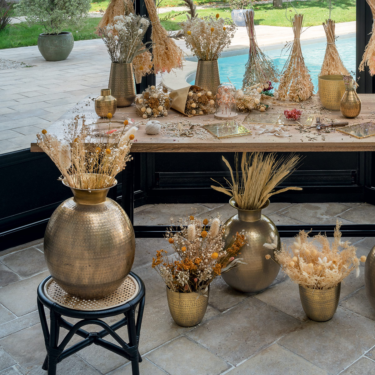 Dried flower bouquet "Folk" H.50 cm