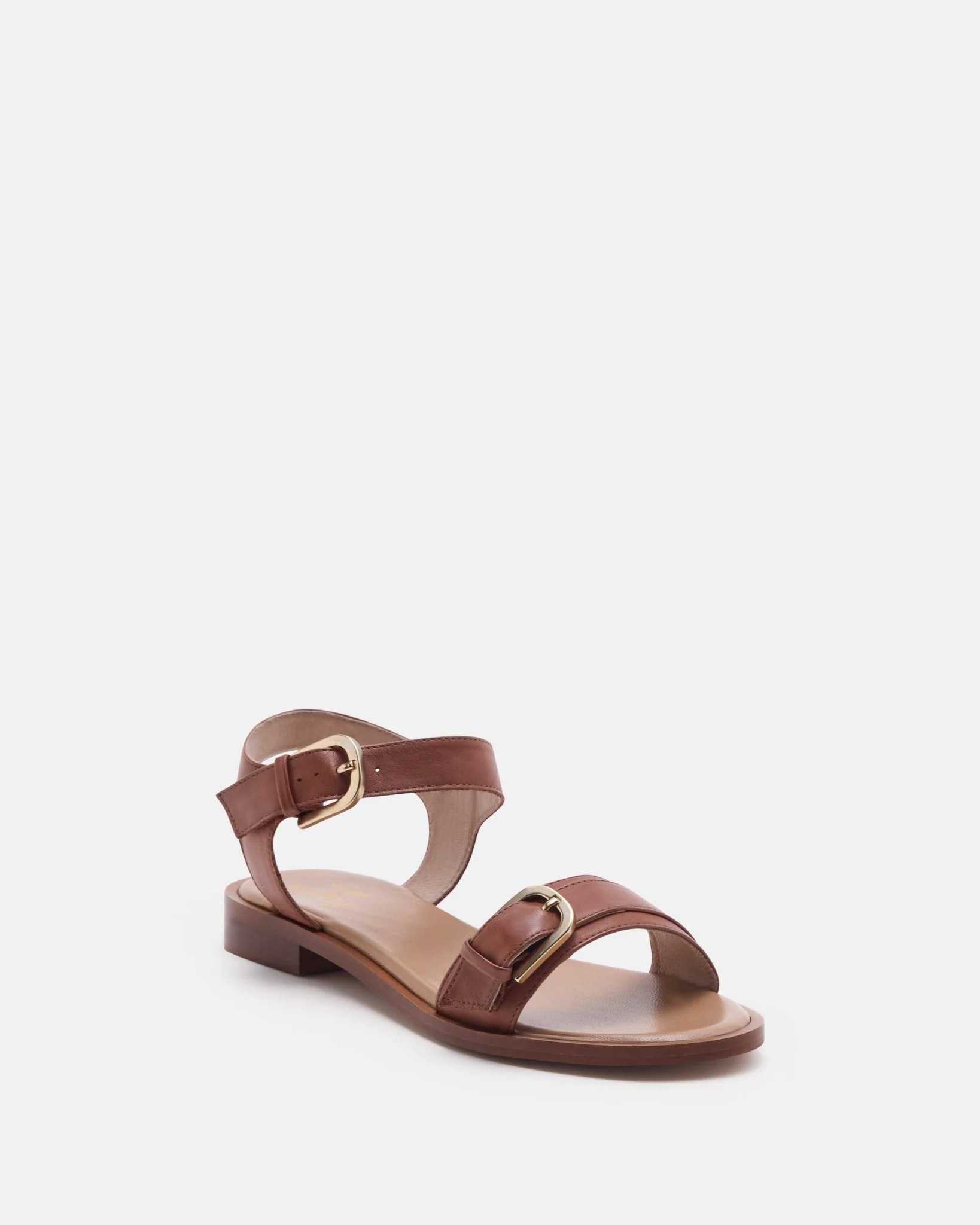 SANDALES MISAYA COGNAC - Sandales plates à brides chevilles