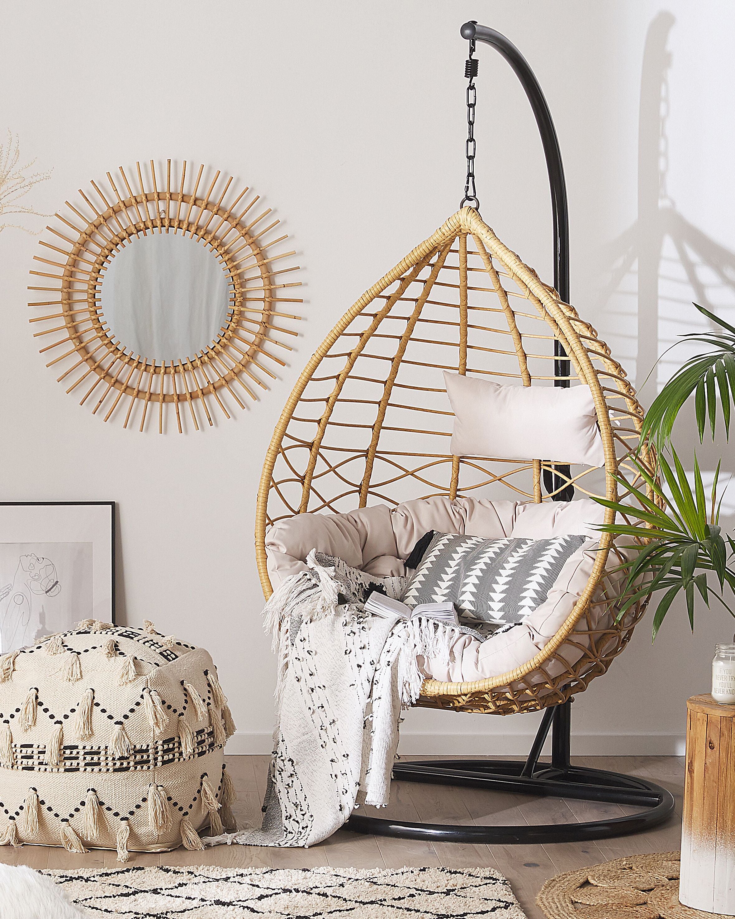 Hanging Chair with Stand ARSITA PE Rattan Natural