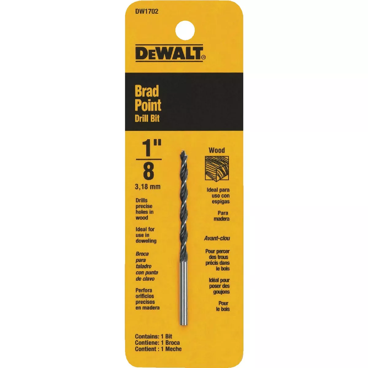 DEWALT 1/8 In. Brad Point Drill Bit