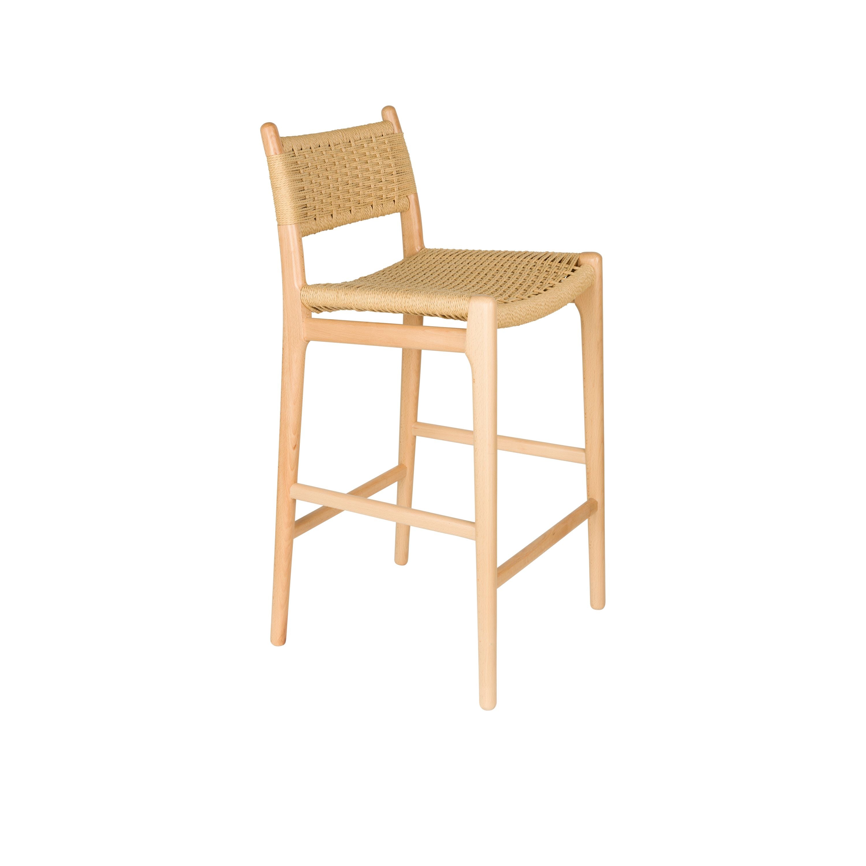 Dutchbone Cecile Barkruk rugleuning 67,5 cm Naturel