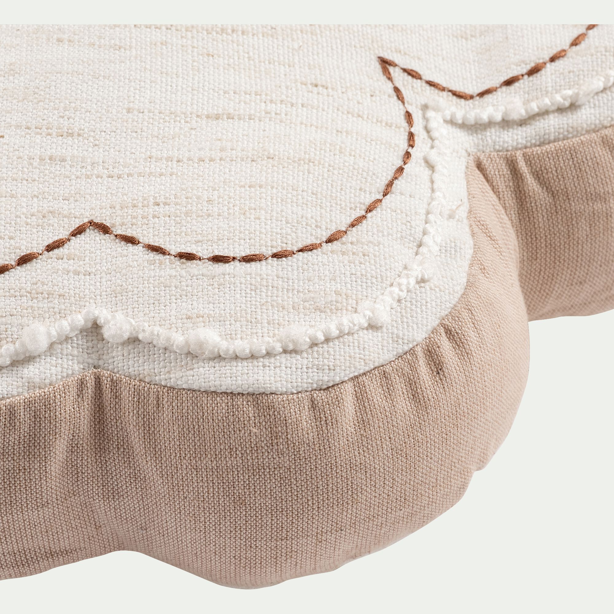 TREFLE - Coussin forme trèfle 35x35cm - beige