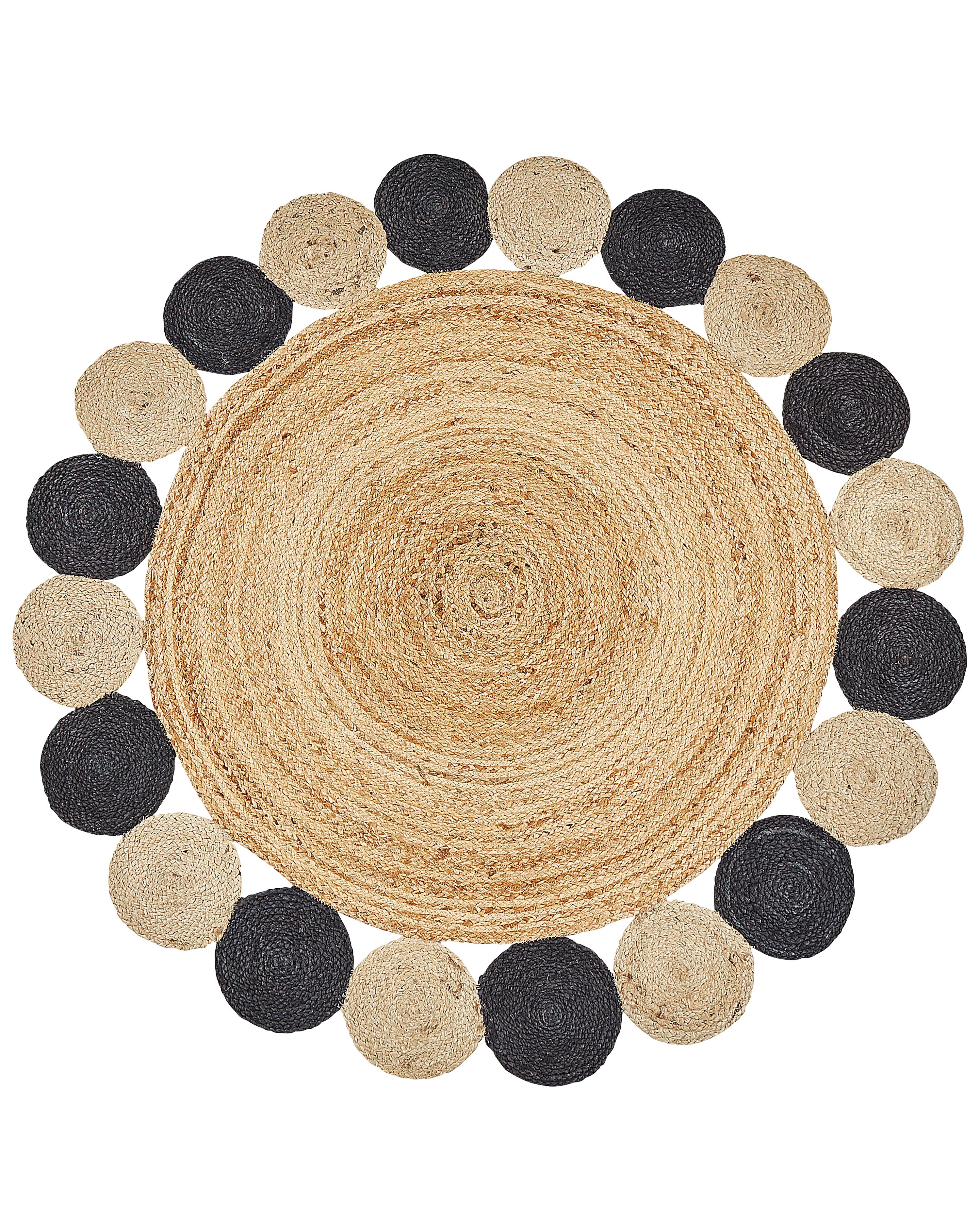 Rug VOSTAN Black ø 140 cm Jute