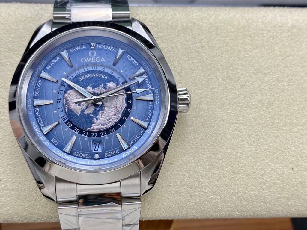 Omega Replica 11 Watch Aqua Terra Worldtimer Steel Strap Factory VS 43mm - Elite Watch Atelier
