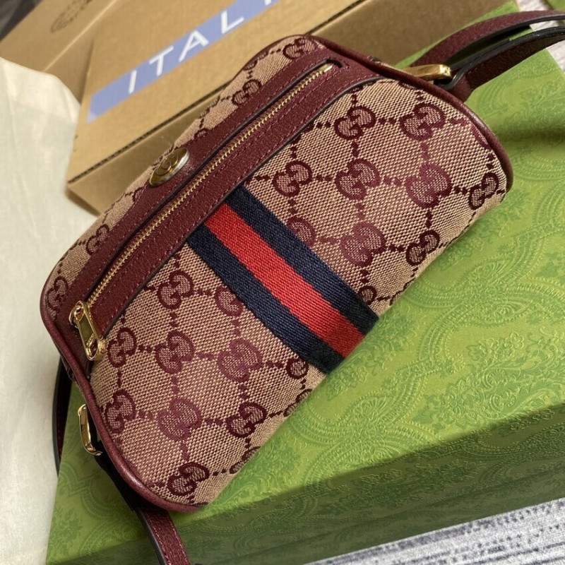 Replica Gucci Ophidia Mini Bag With Web 517350 Burgundy1:1High-quality replica