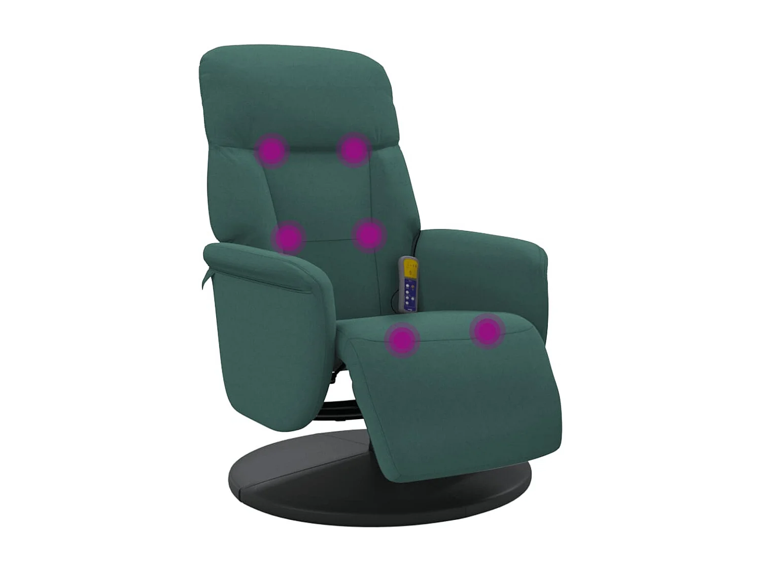 Fauteuil inclinable-Fauteuil salon de massage repose-pied vert foncé velours SHL4075