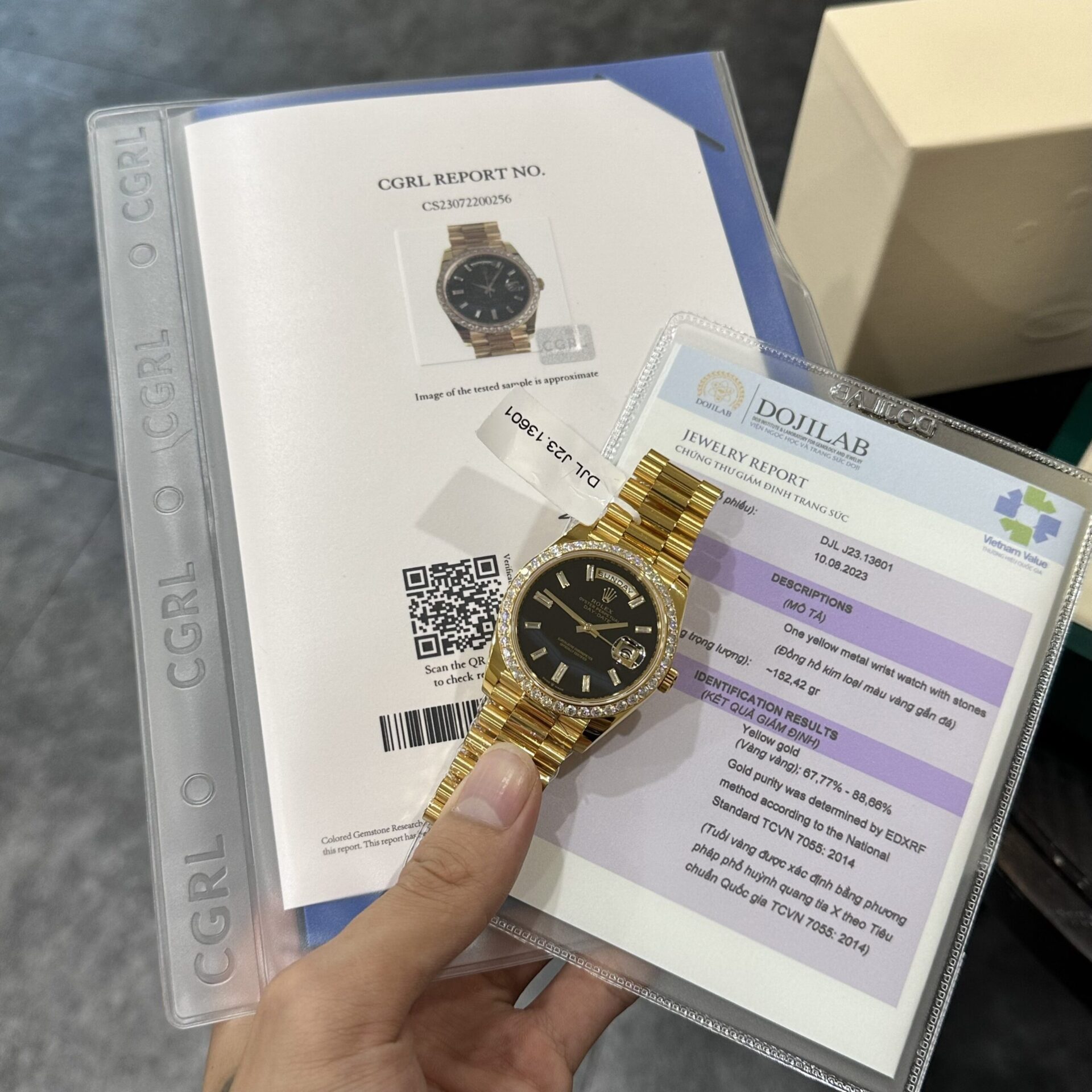 Rolex Replica Watch Day-Date 228238 Gold Wrapped With Moissanite GM V2 152gram 40mm - Elite Watch Atelier