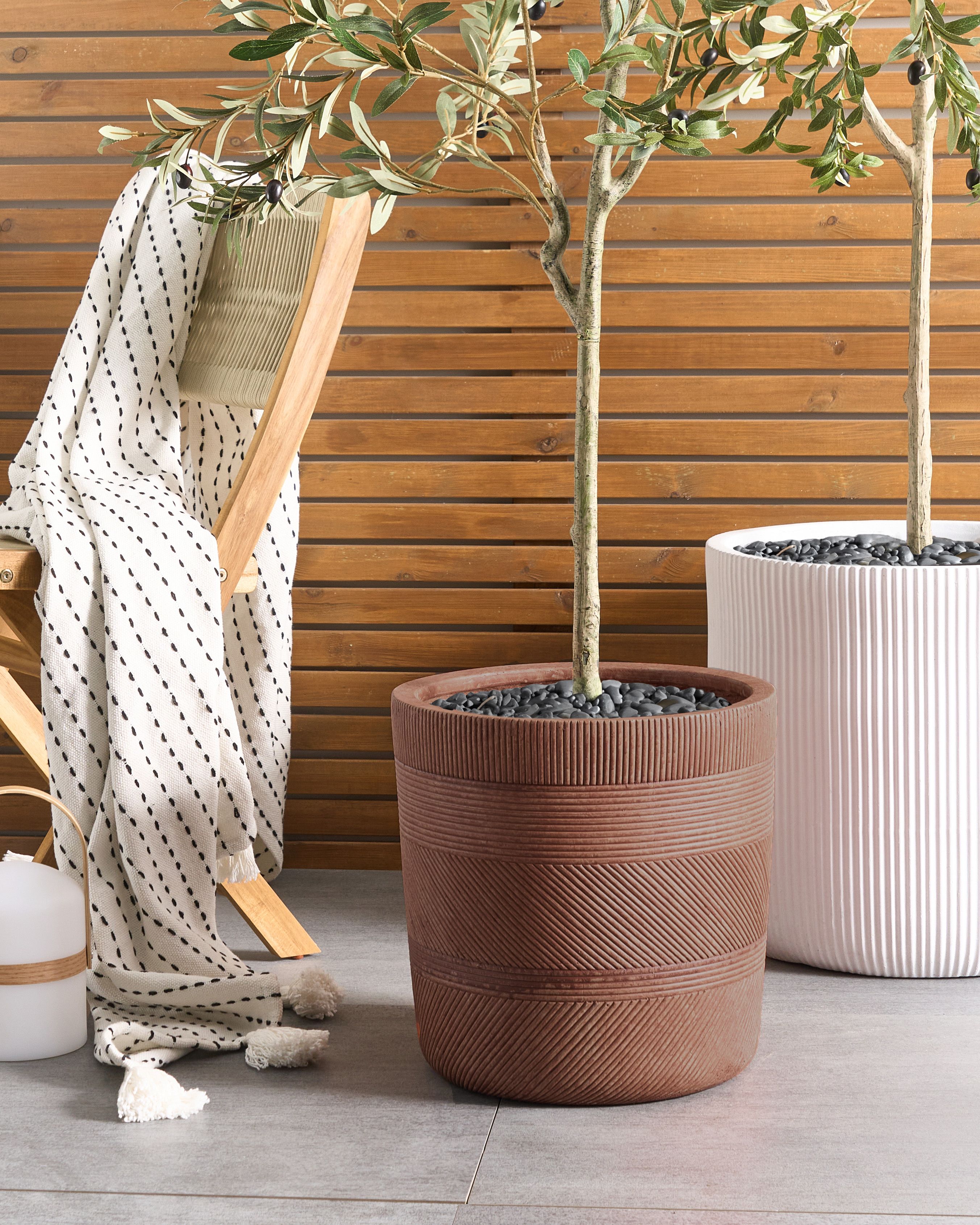 Plant Pot VOULA 36 cm Golden Brown