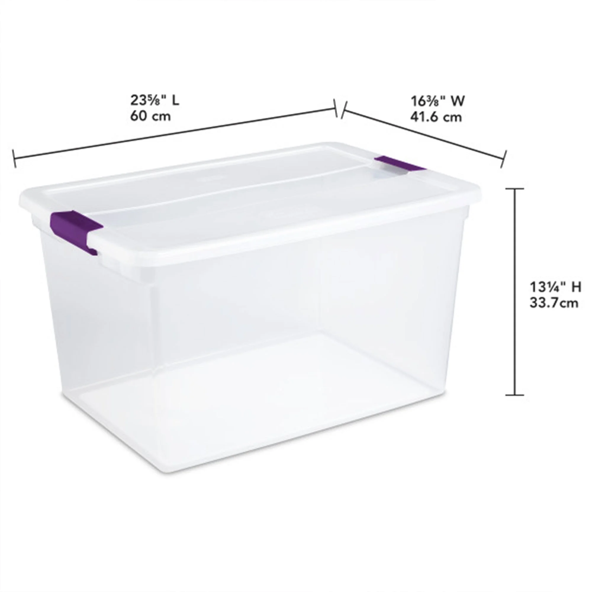 Sterilite 66 Quart Clear Plastic Latching Storage Container Tote, 6 Pack - Image 3