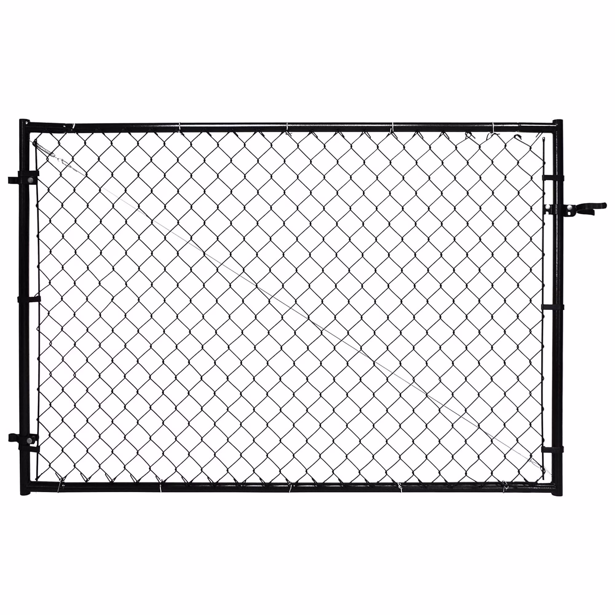 Adjust-A-Gate Fit-Right Chain Link Gate Kit with Square Corner Frame, Black