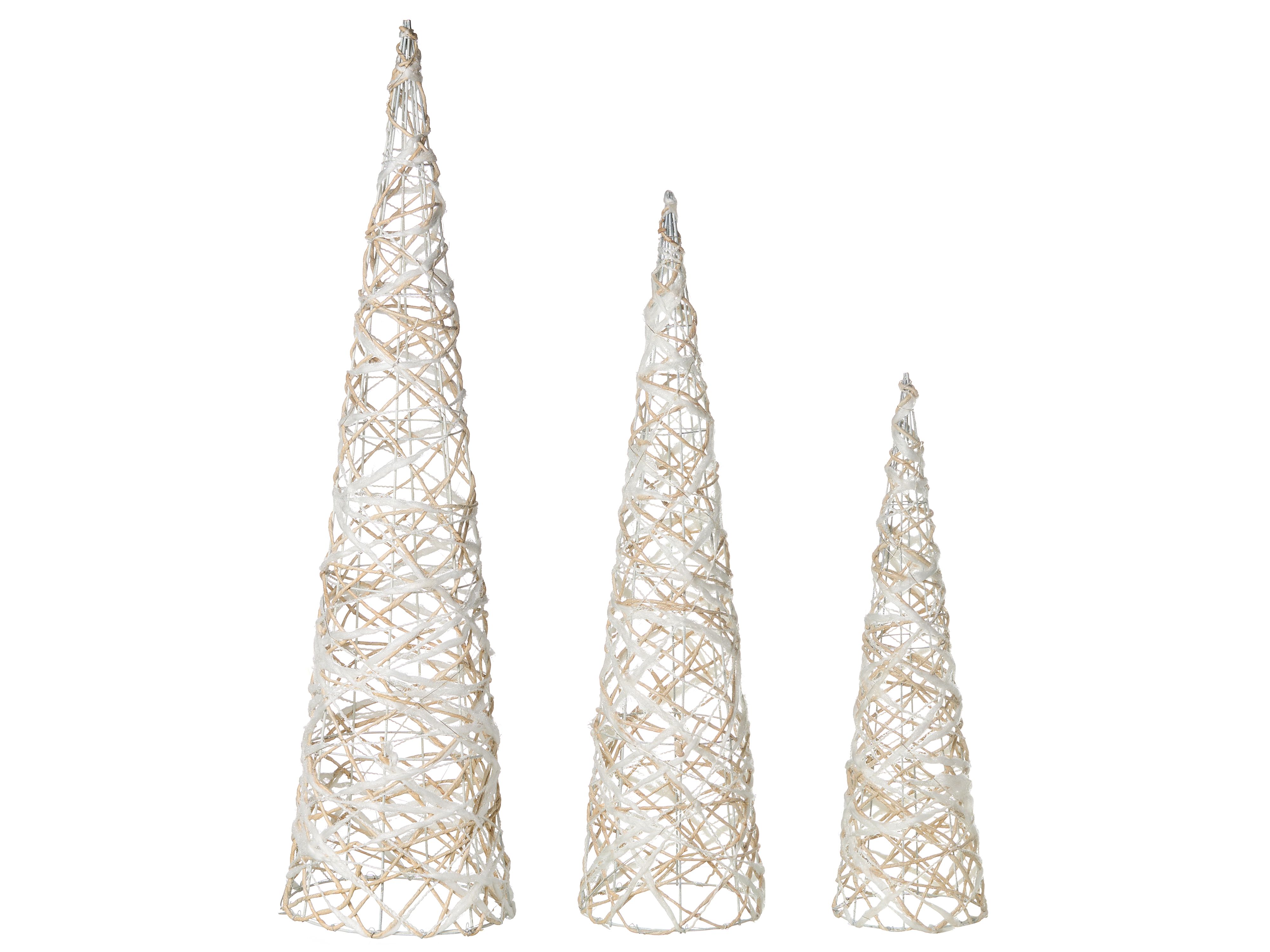 Set of 3 Christmas Decorations TUELSO Christmas Tree 60/80/100 cm White/ Gold