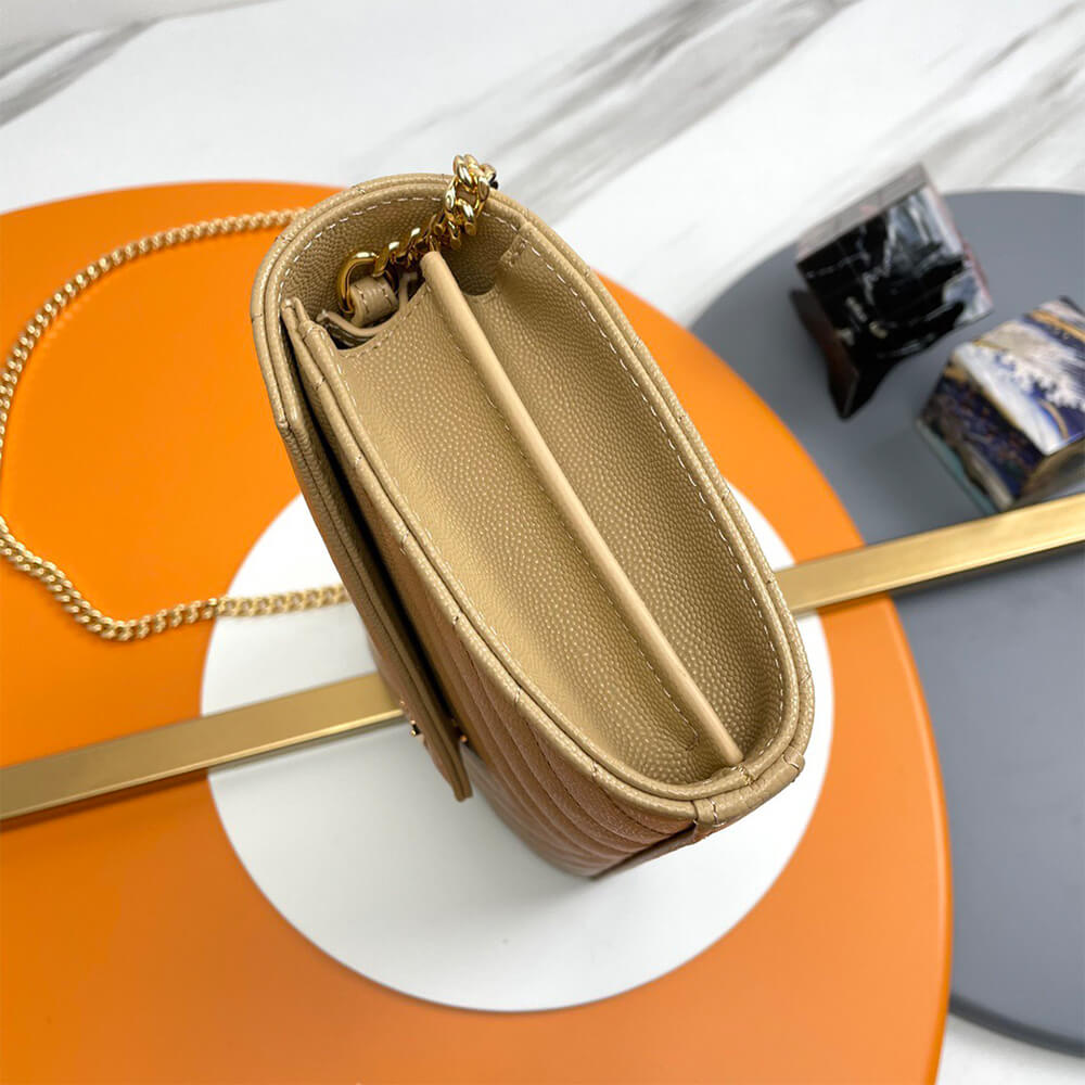 YSL Classic Cassandre Chain Wallet Bag In Grain De Poudre Leather1:1High-quality replica