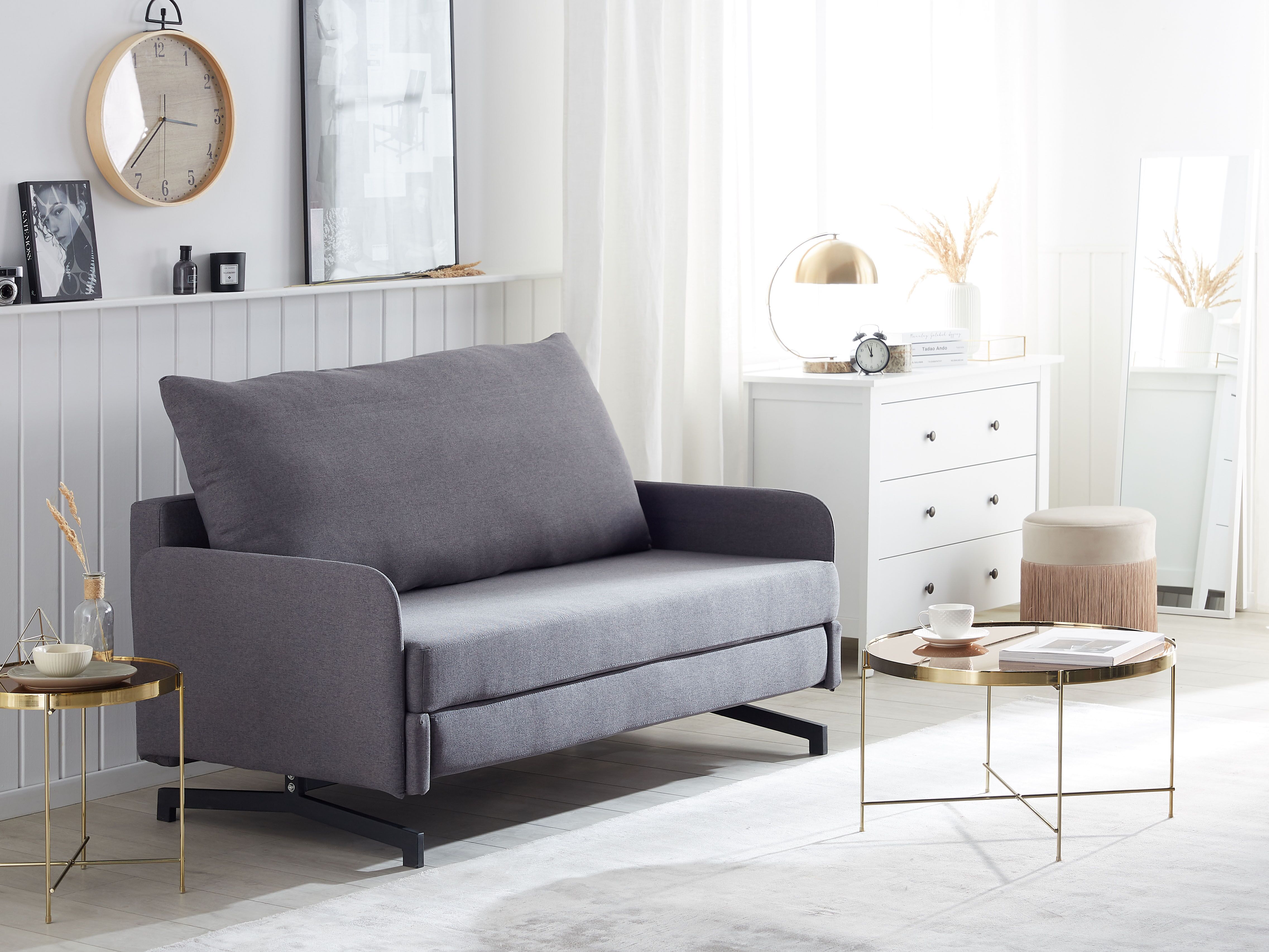 Sofa Bed 2 Seater BELFAST Fabric Grey