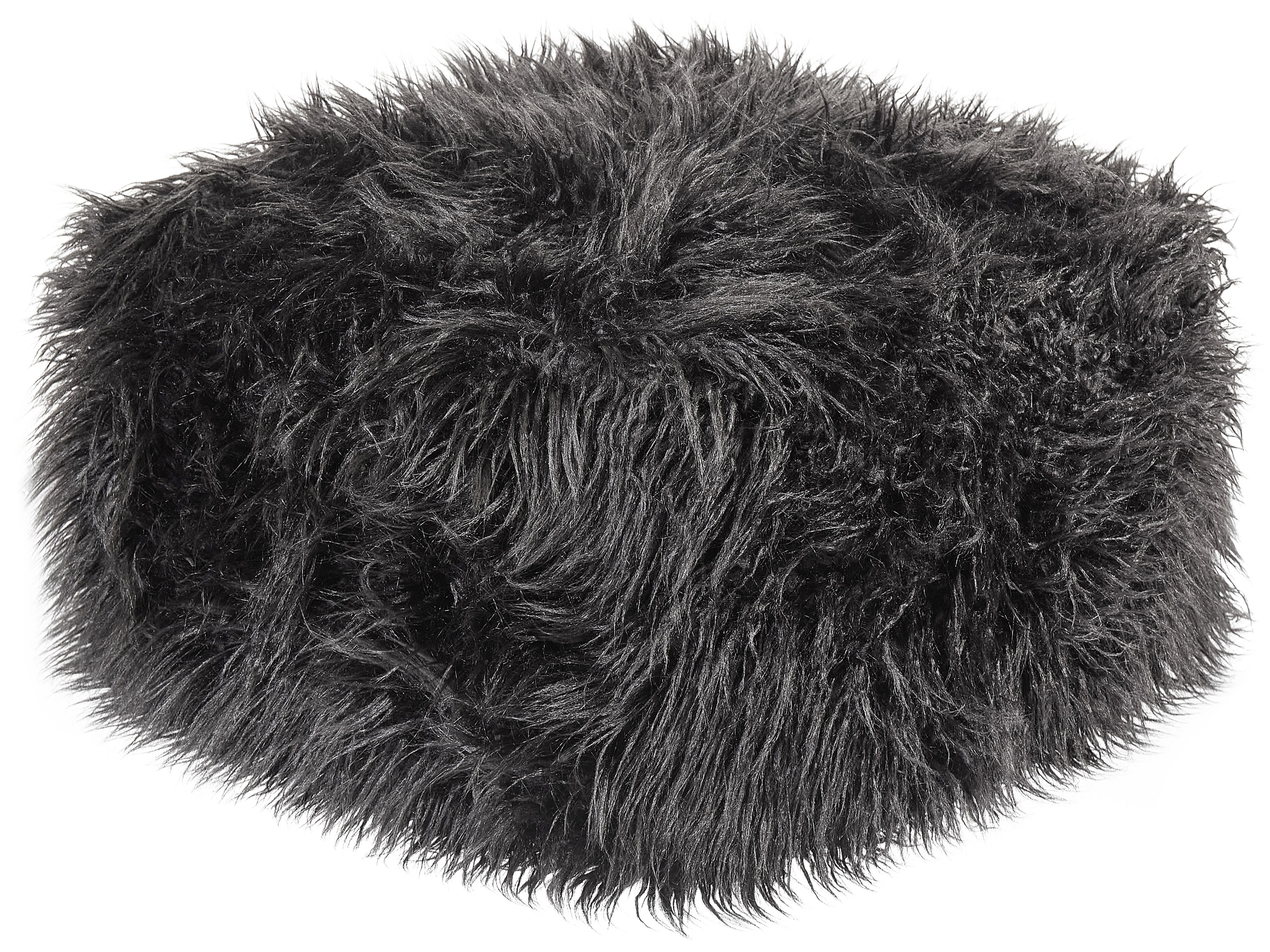 Pouffe MUKKI Faux Fur Black