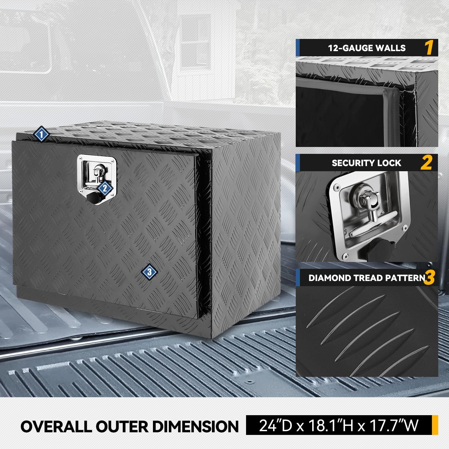 Underbody Truck Box, 24'' D x 17.7
