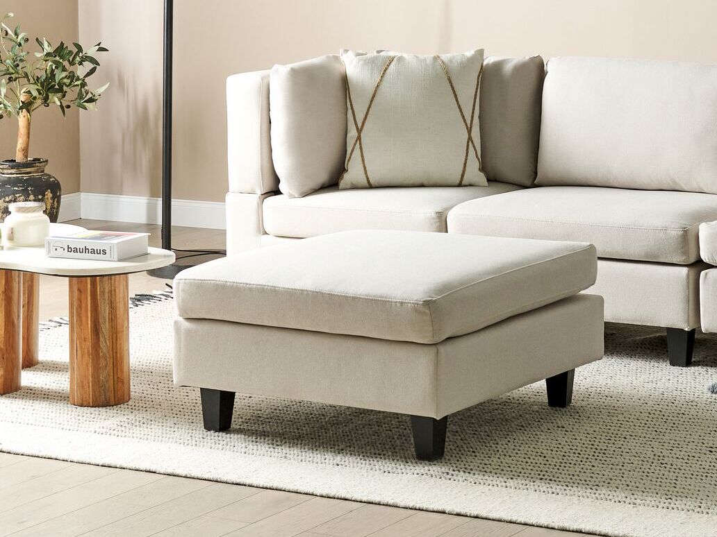 Ottoman UNSTAD Fabric Light Beige