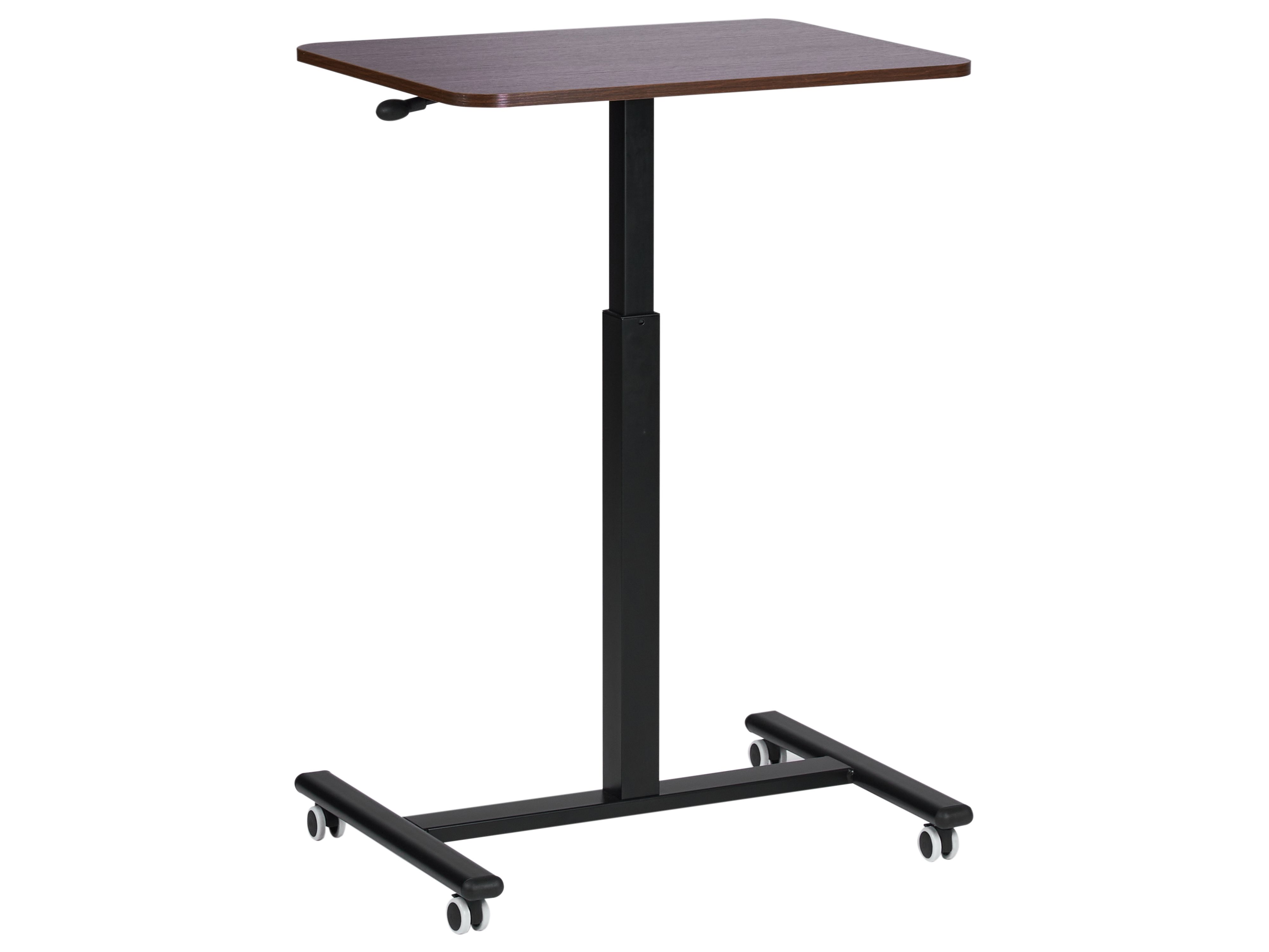 Manual Adjustable Laptop Stand ACADEMIA Dark Brown 65 cm 48 cm with Wheels