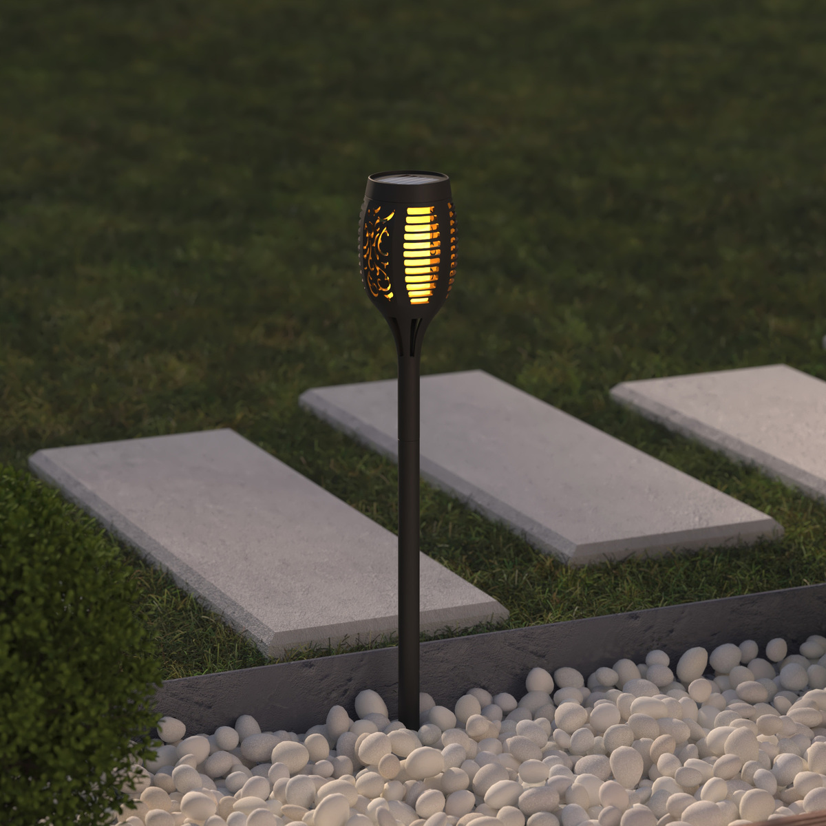 Solar outdoor beacon "Lita" Black, H. 50 cm